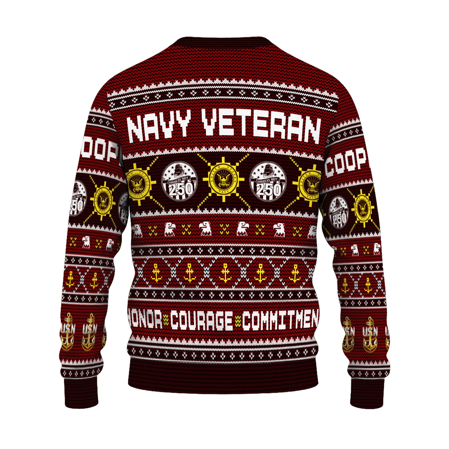 Custom Ranks And Text US Navy Ugly Christmas Sweater for Women Men KAUST06