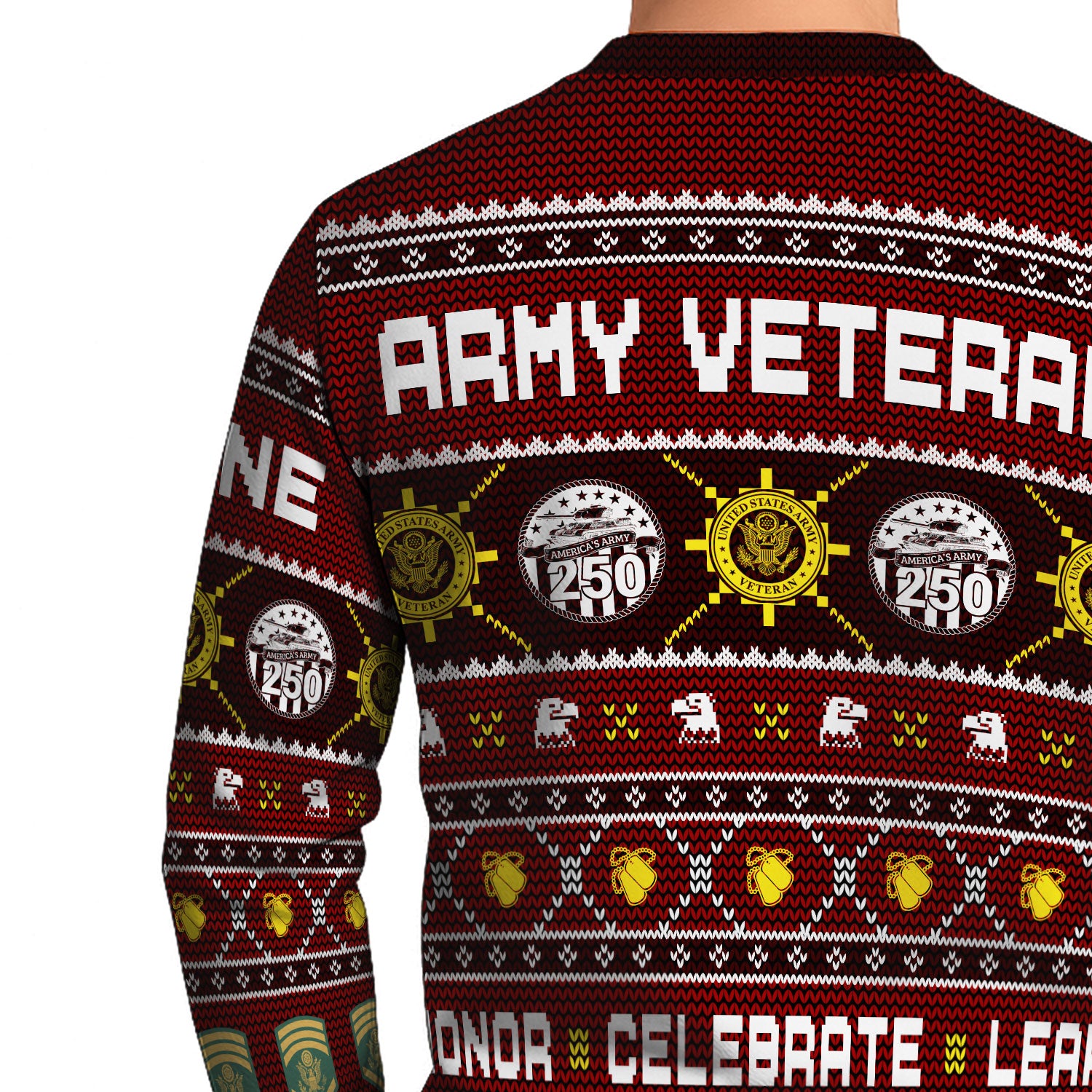 Custom Ranks And Text US Army Ugly Christmas Sweater for Women Men KAUST06