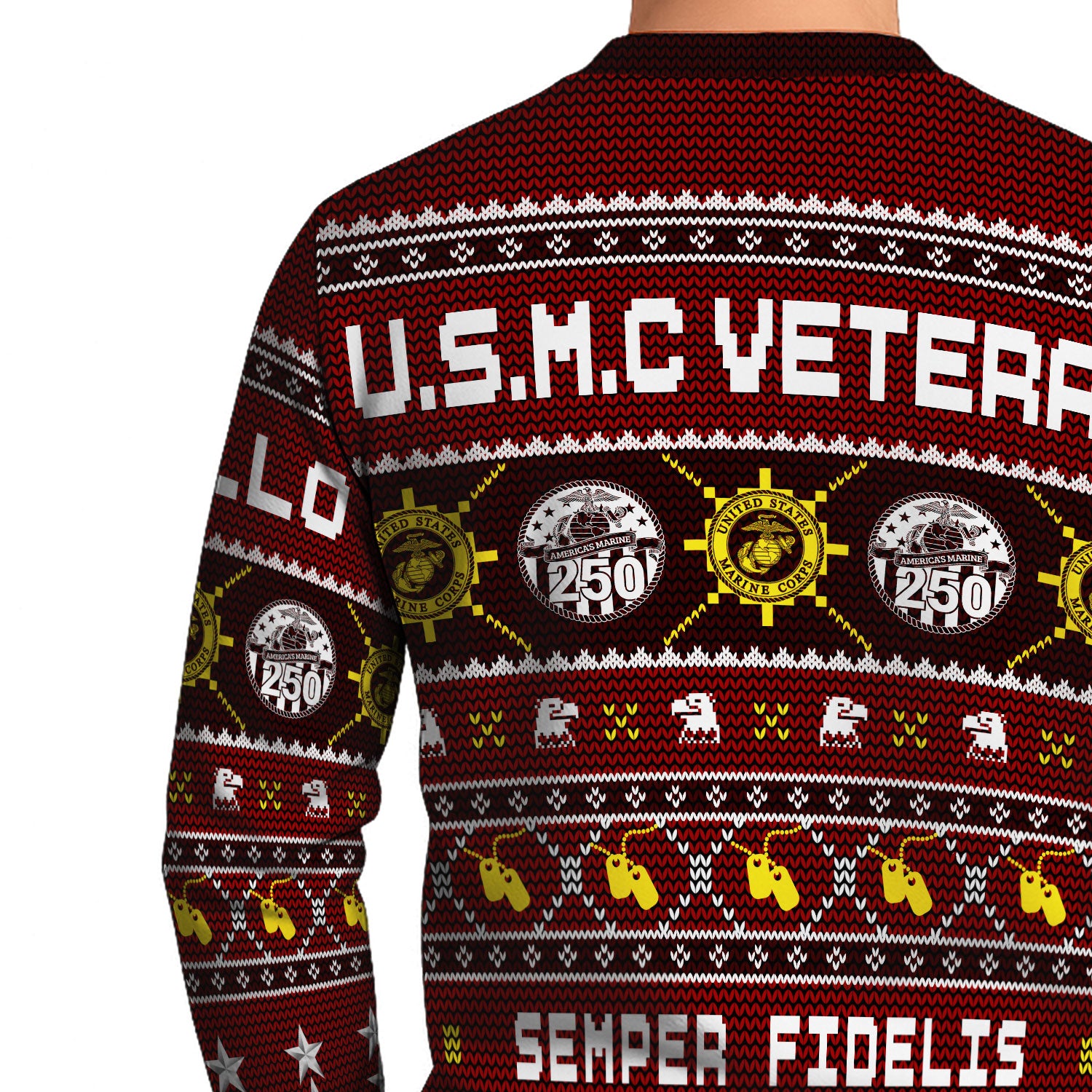 Custom Ranks And Text USMC Ugly Christmas Sweater for Women Men KAUST06