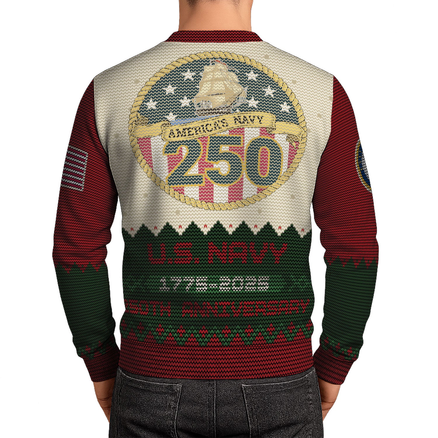 Custom Ranks And Text US Navy Ugly Christmas Sweater for Women Men KAUST07
