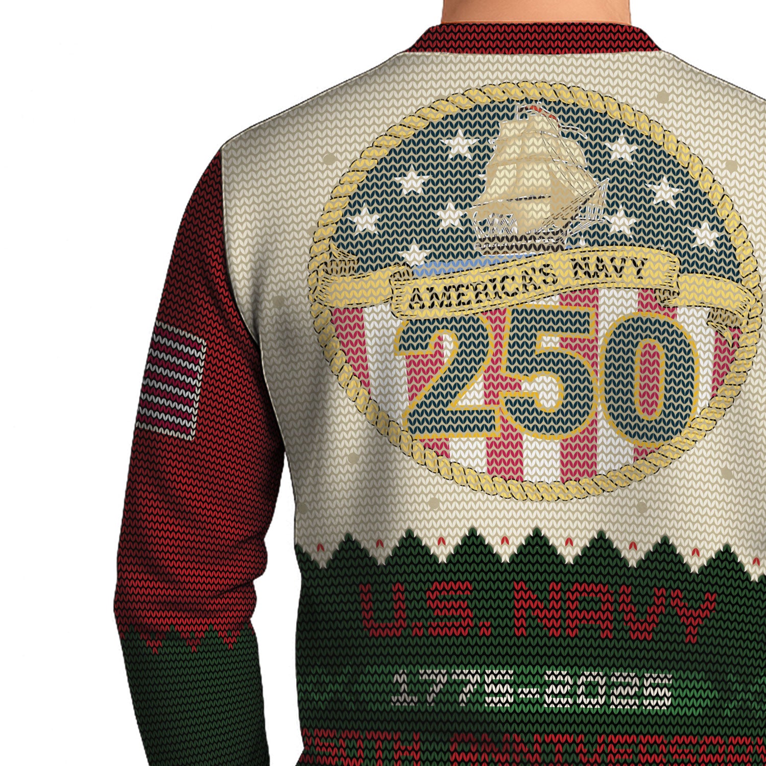 Custom Ranks And Text US Navy Ugly Christmas Sweater for Women Men KAUST07