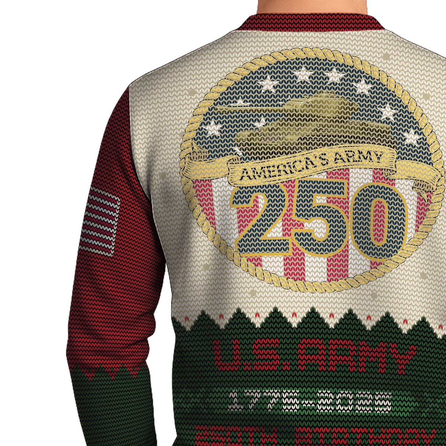 Custom Ranks And Text US Army Ugly Christmas Sweater for Women Men KAUST07