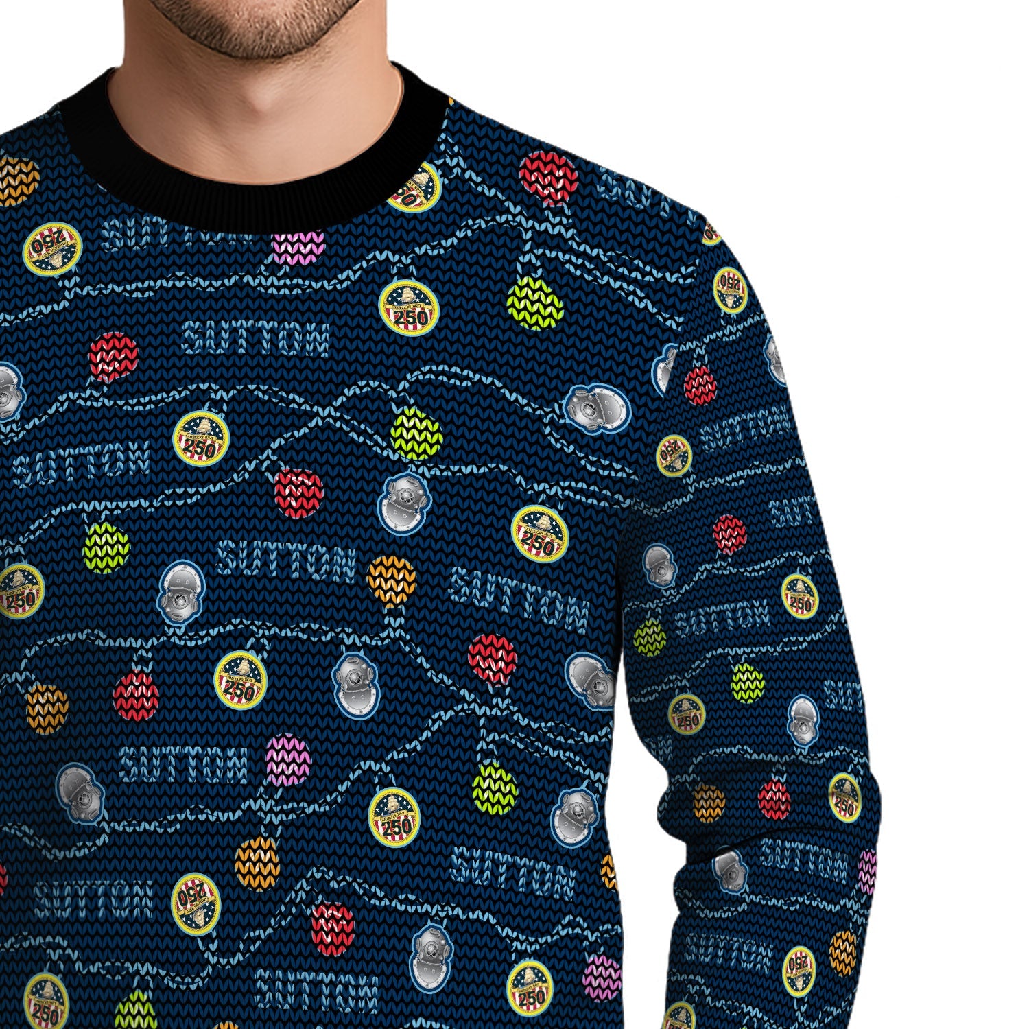 Personalized US Navy Christmas Ugly Sweater KAUST08