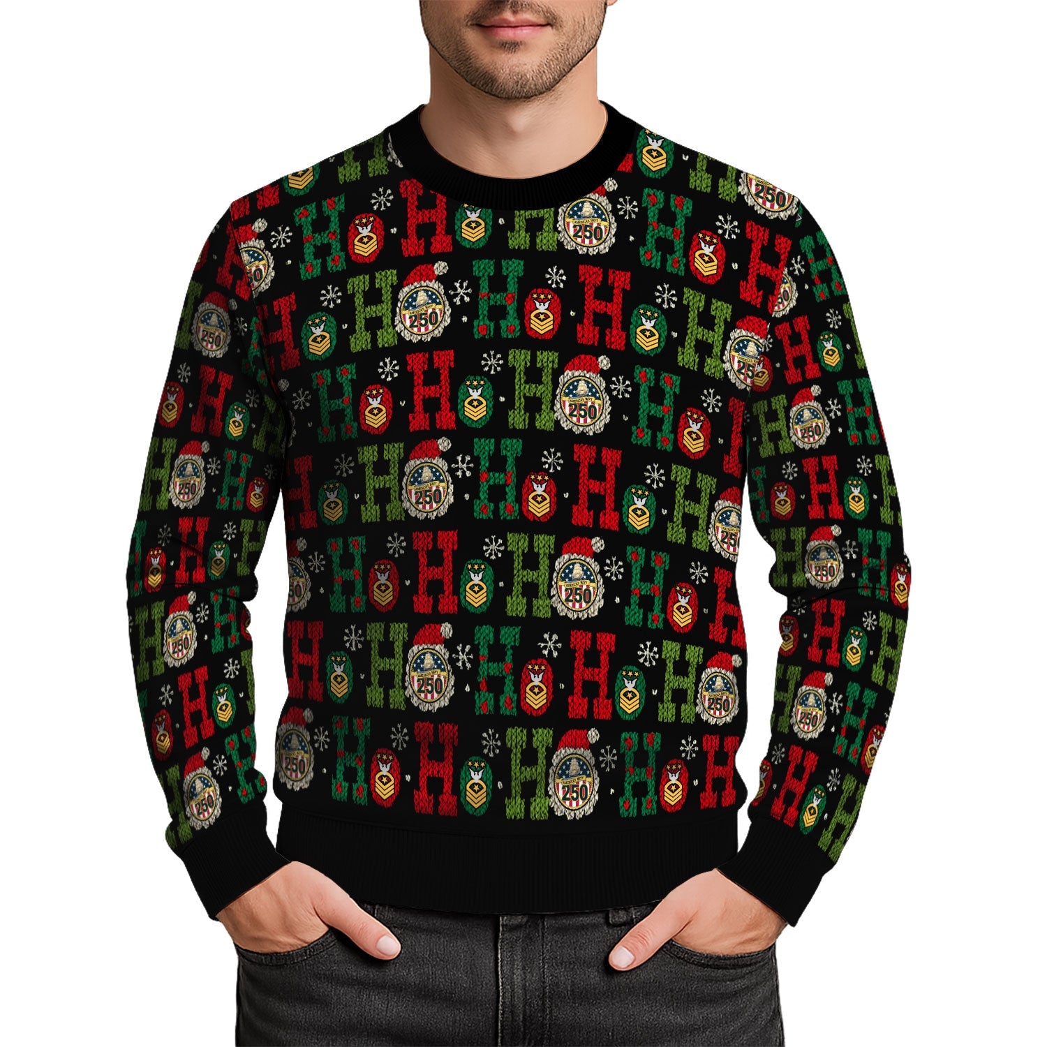 Personalized US Navy Christmas Ugly Sweater KAUST14