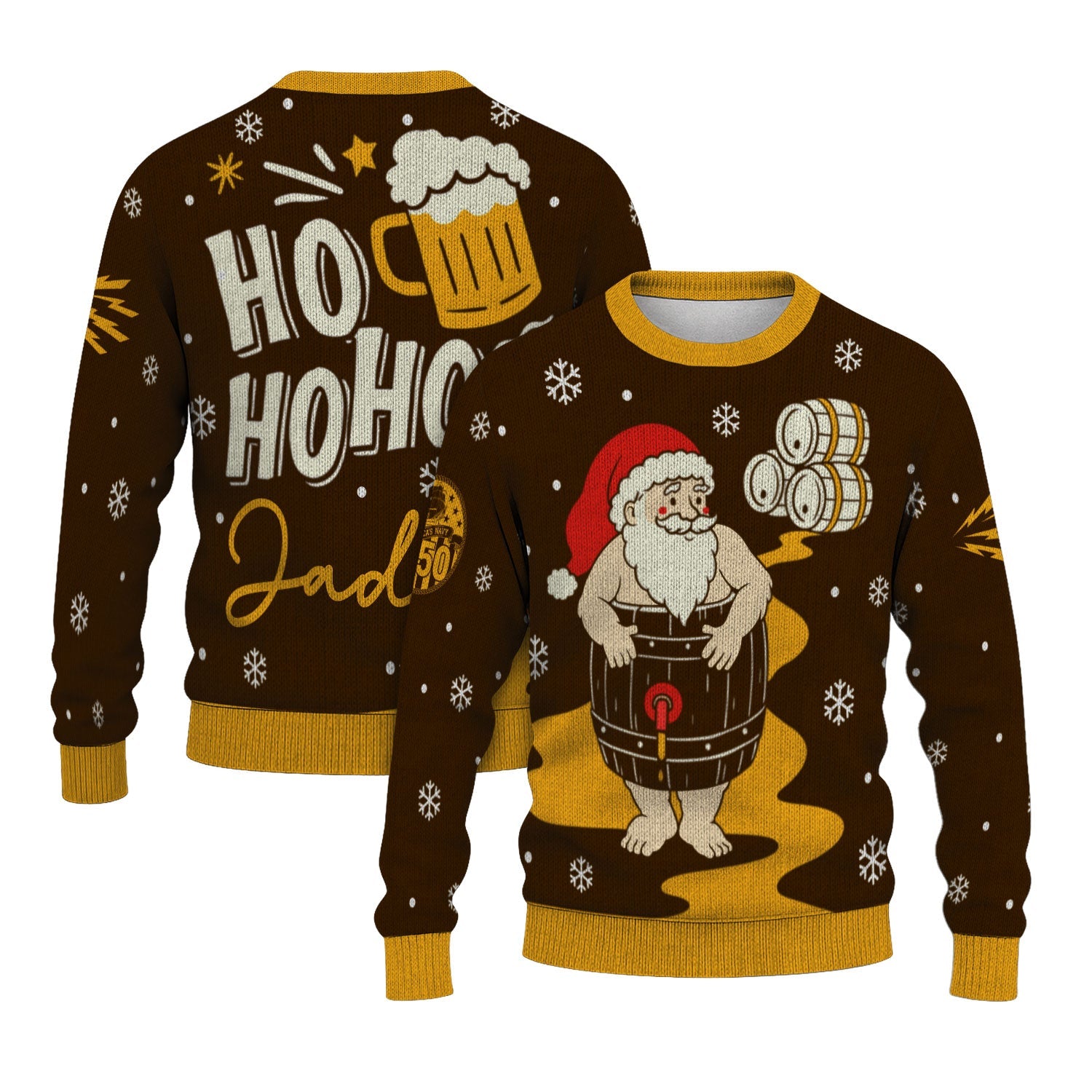 Personalized US Navy Christmas Ugly Sweater KAUST18