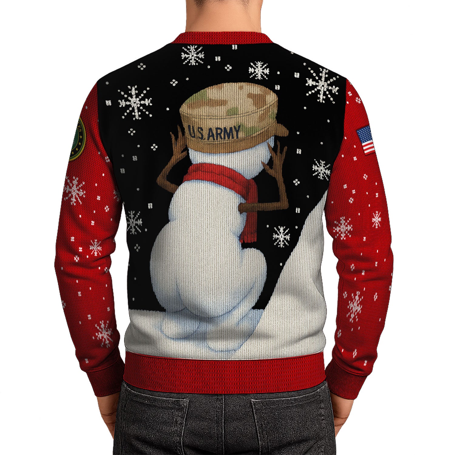 US Army Snowman Ugly Christmas Sweater