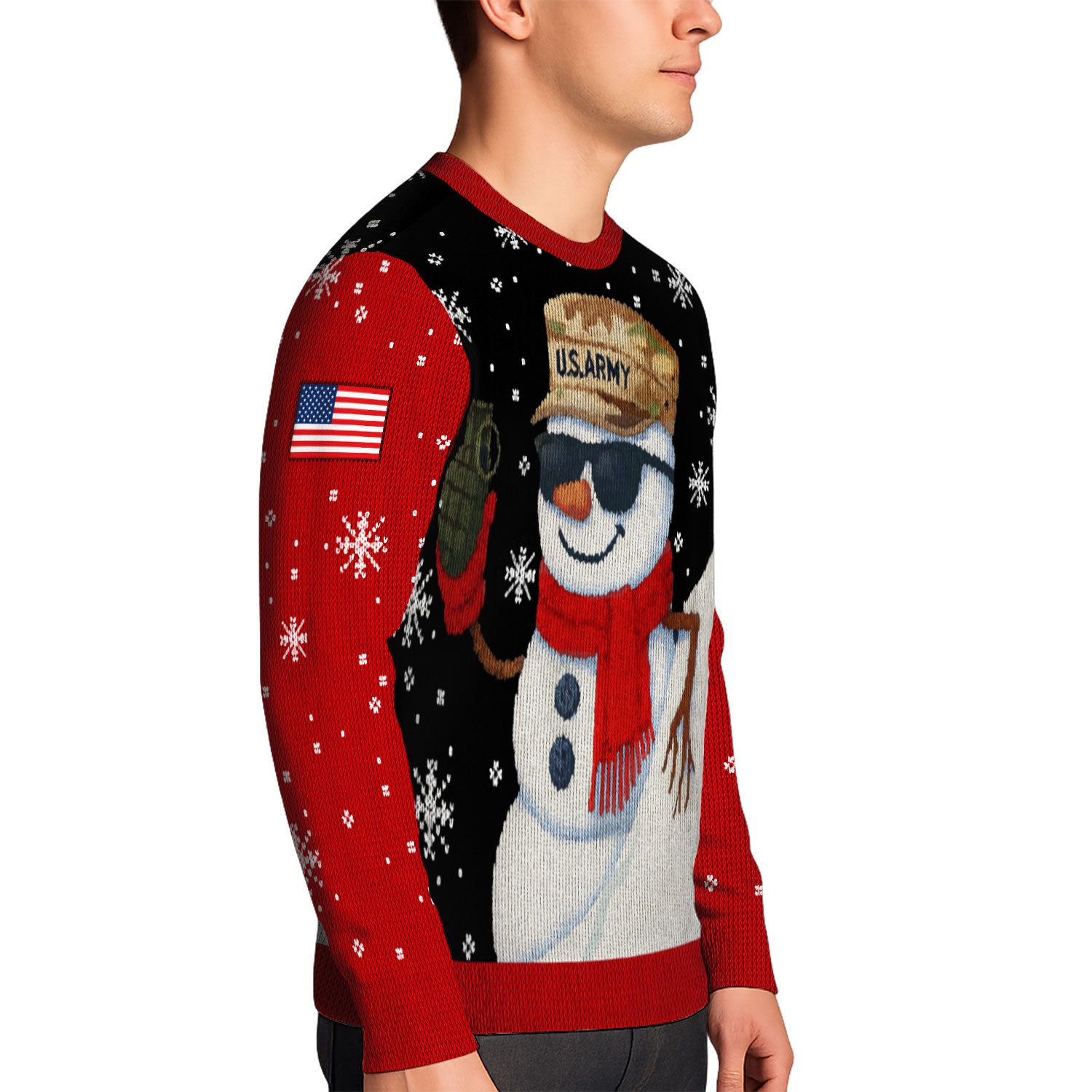 US Army Snowman Ugly Christmas Sweater