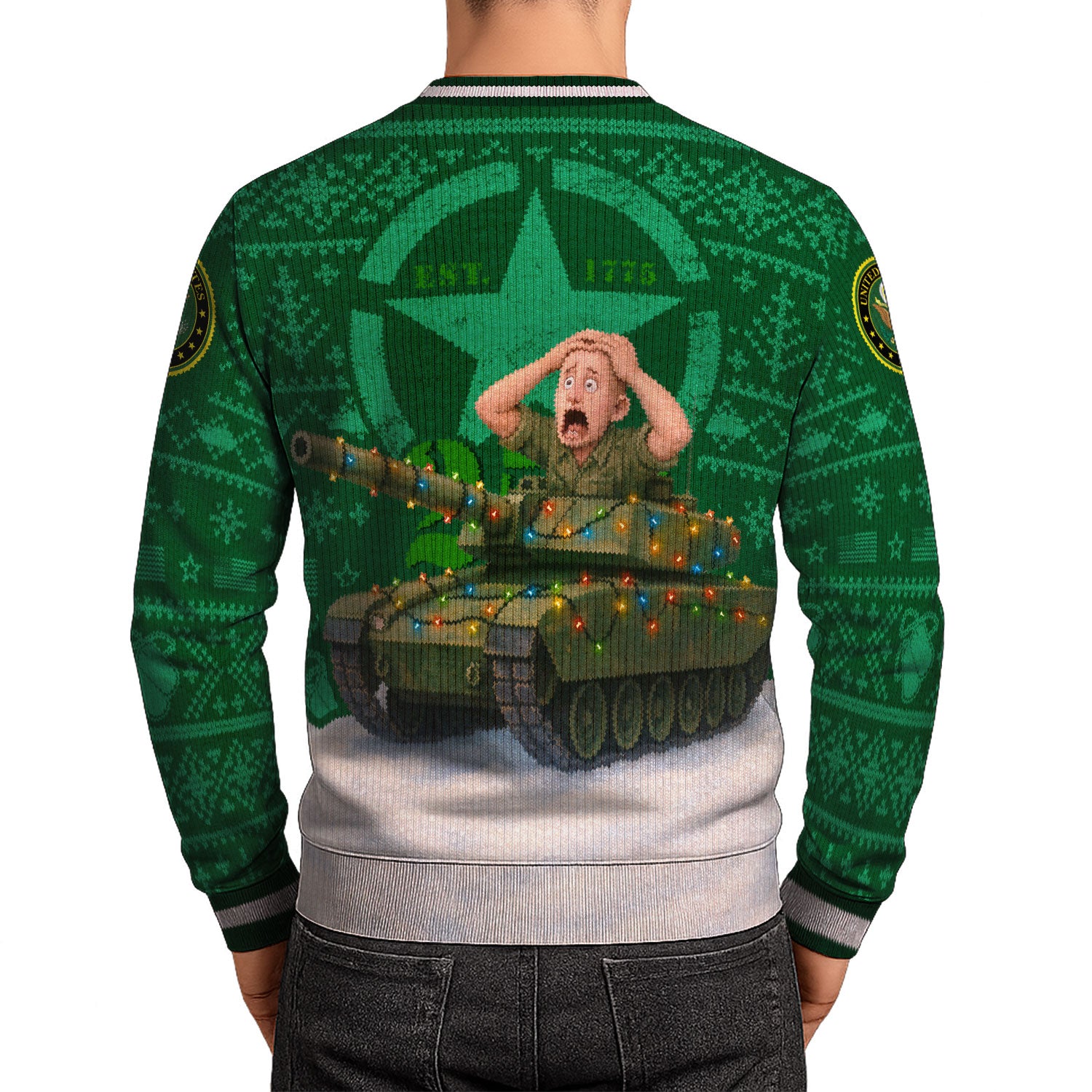 US Army Snowman Ugly Christmas Sweater