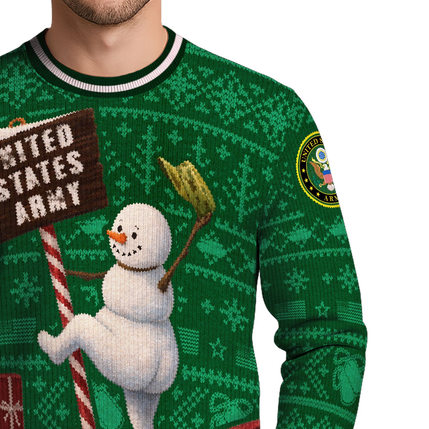 US Army Snowman Ugly Christmas Sweater
