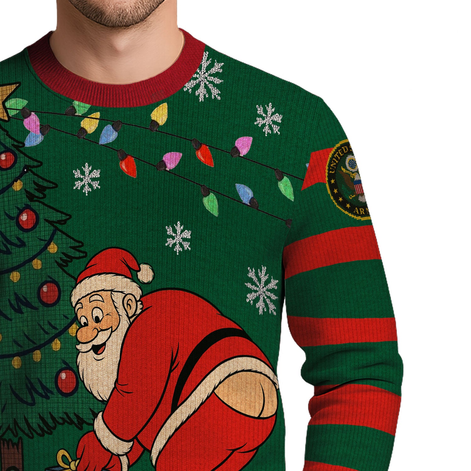 US Army Santa Xmas Ugly Christmas Sweater