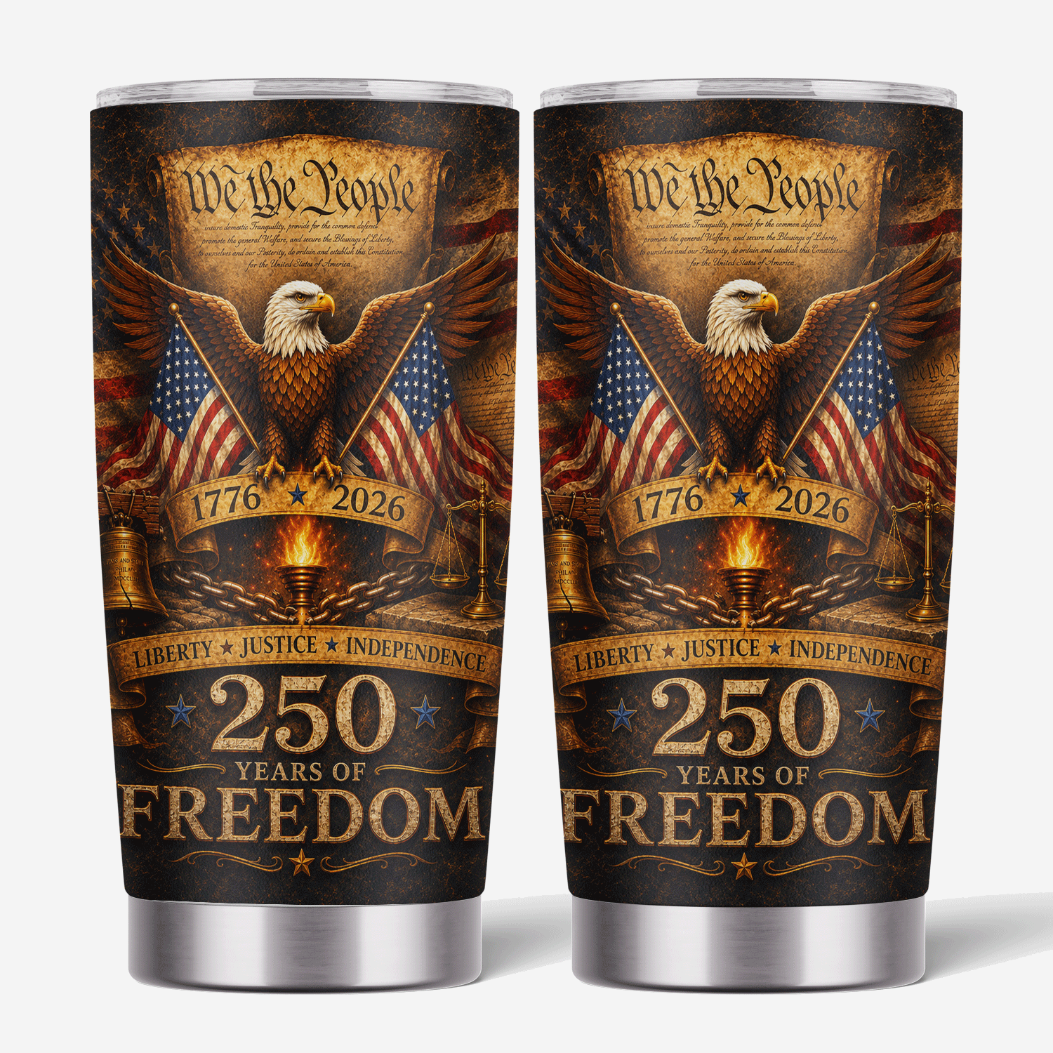 We The People 250 Years of Freedom 20oz Stainless Tumbler