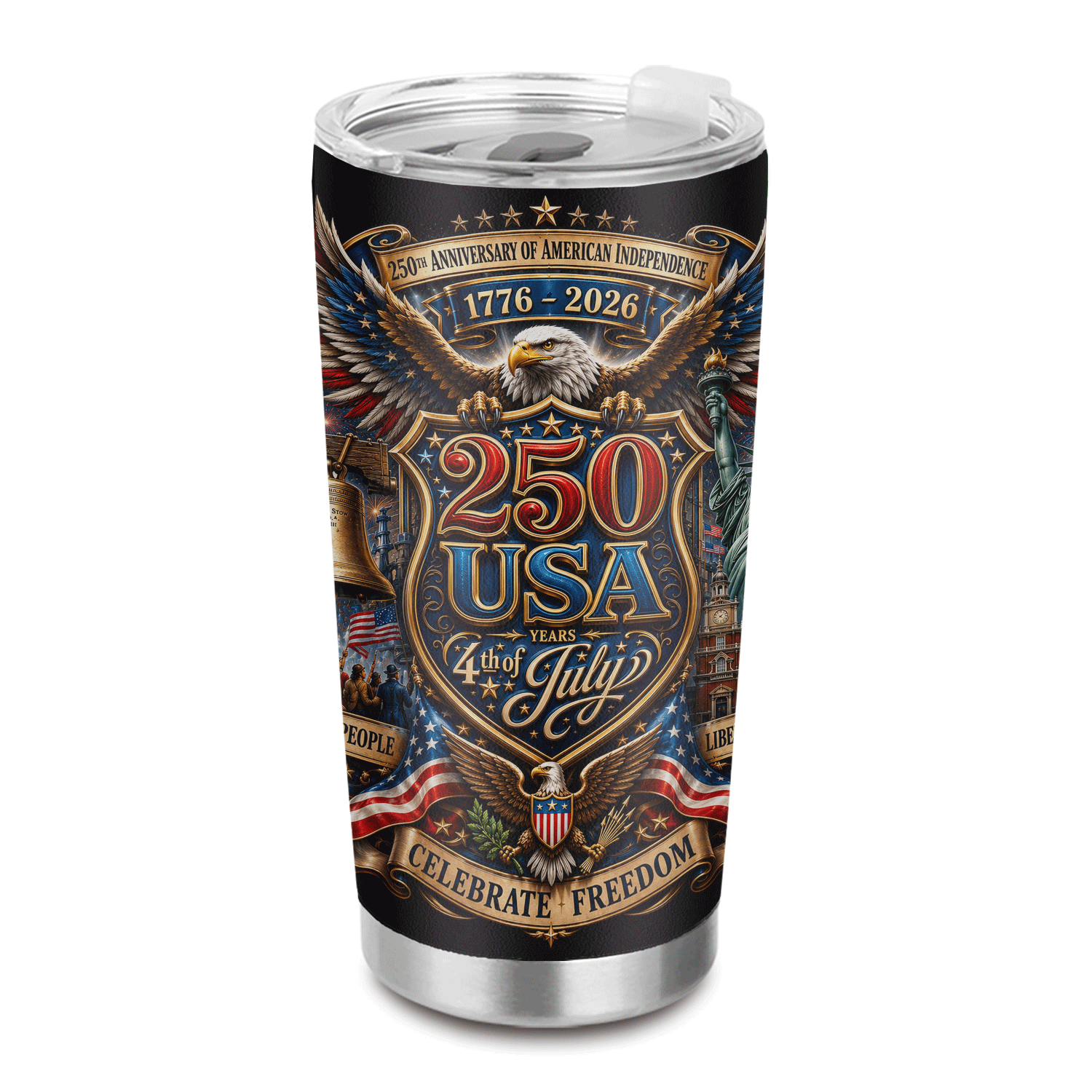 USA 250 Years 4th of July Freedom 20oz Stainless Tumbler