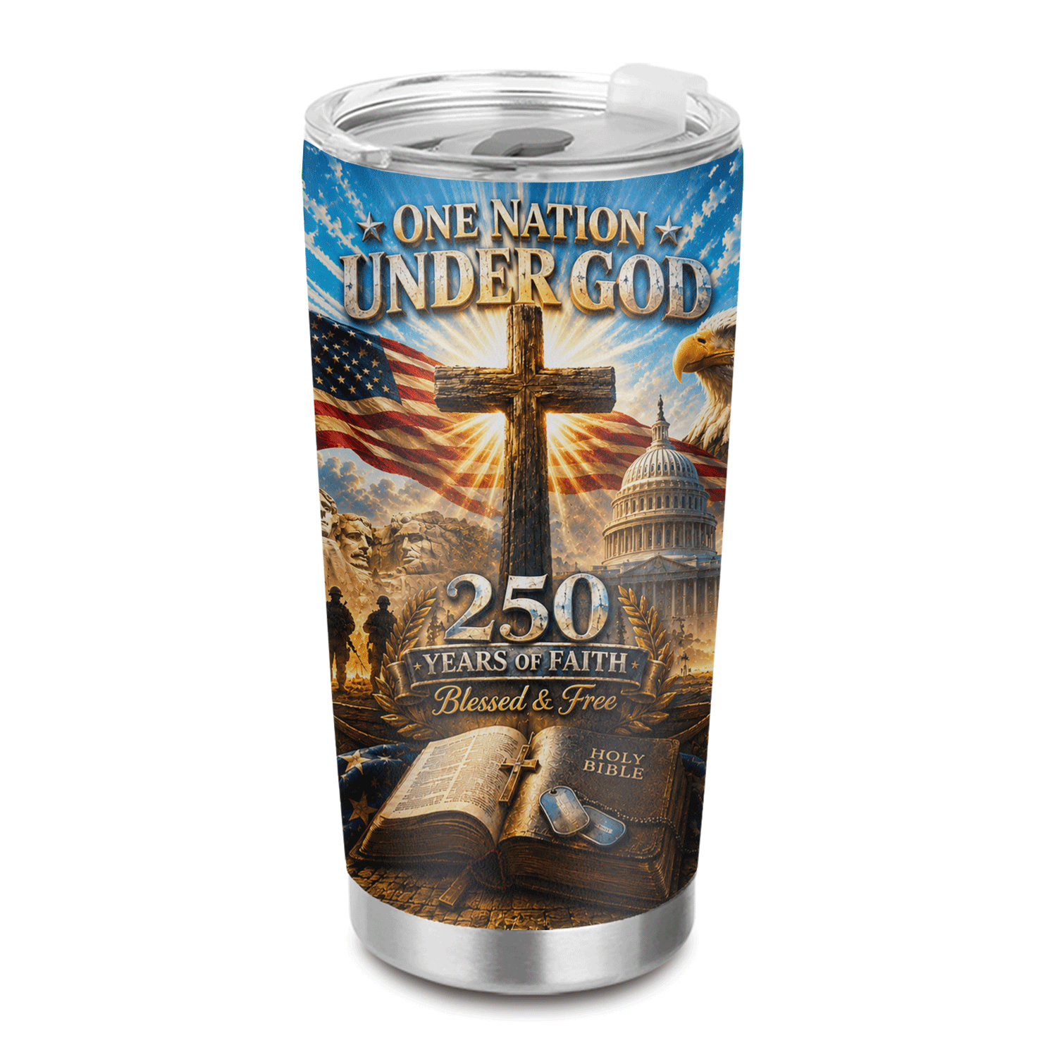 One Nation Under God 250 Years of Faith 20oz Tumbler