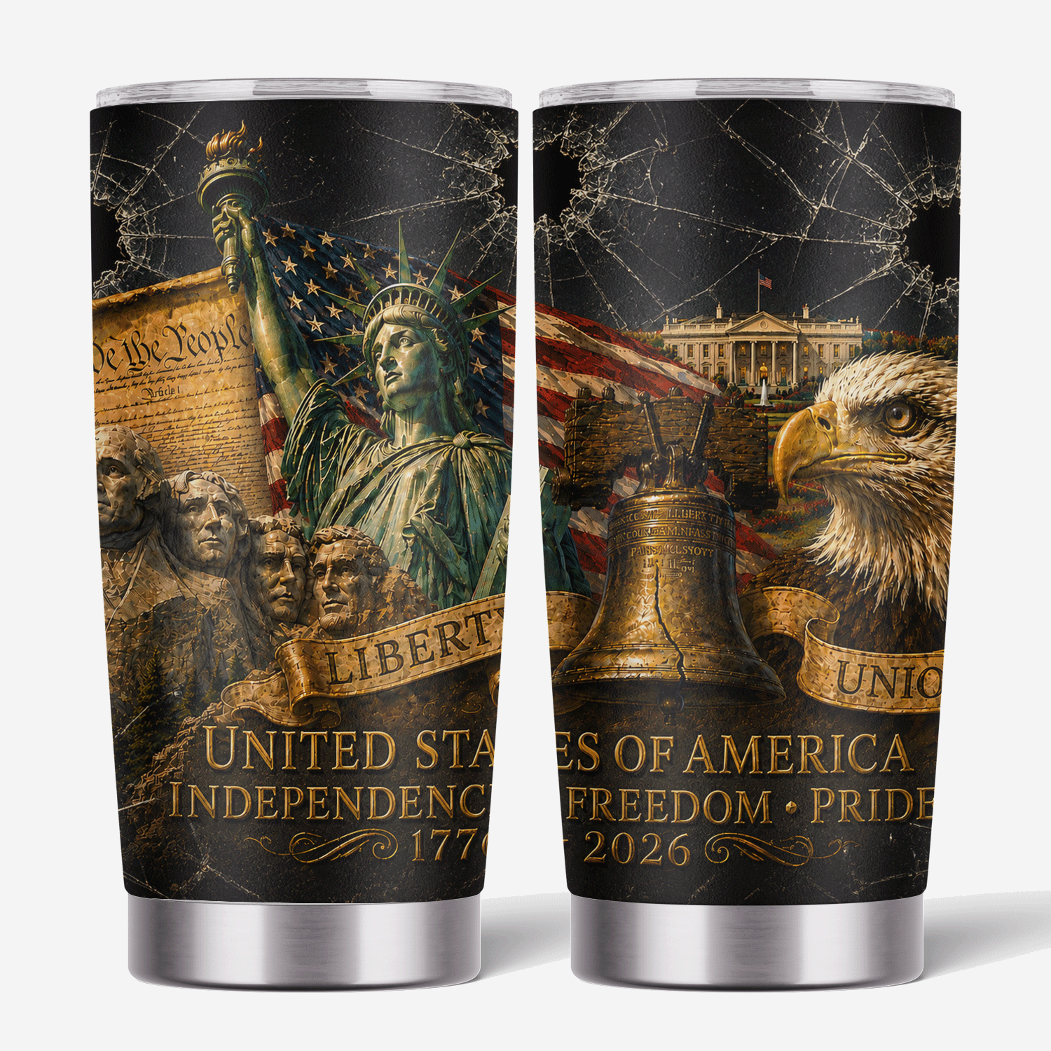 USA Liberty Union Freedom Pride 20oz Stainless Steel Tumbler