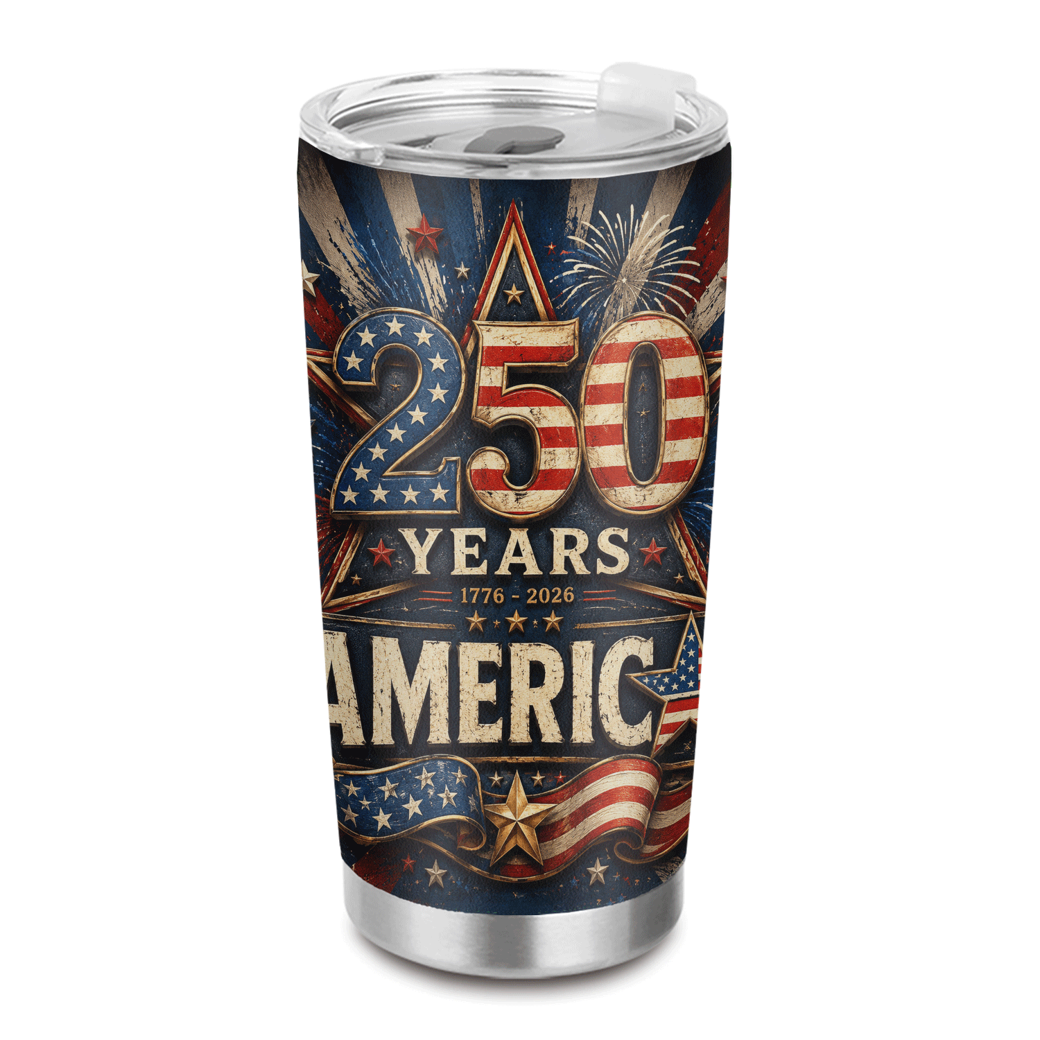 America 250 Years 1776-2026 Patriotic 20oz Tumbler