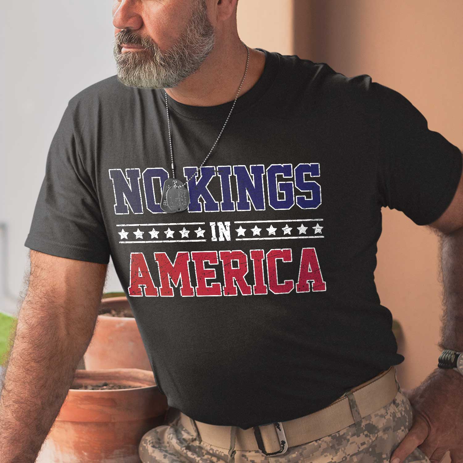 No Kings In America Front T-Shirt