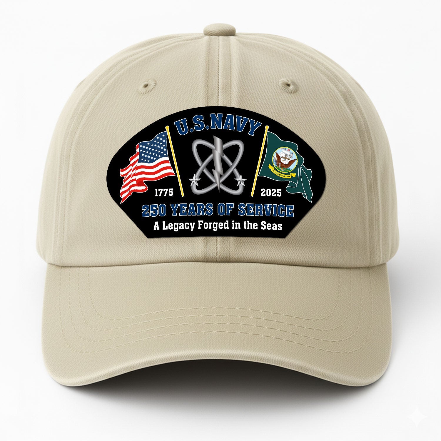 Custom Ranks US Navy Premium Washed Denim Cap DC001