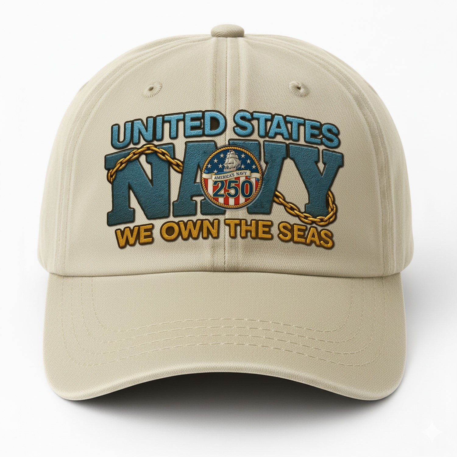 US Navy We Own The Seas US Navy Premium Washed Denim Cap