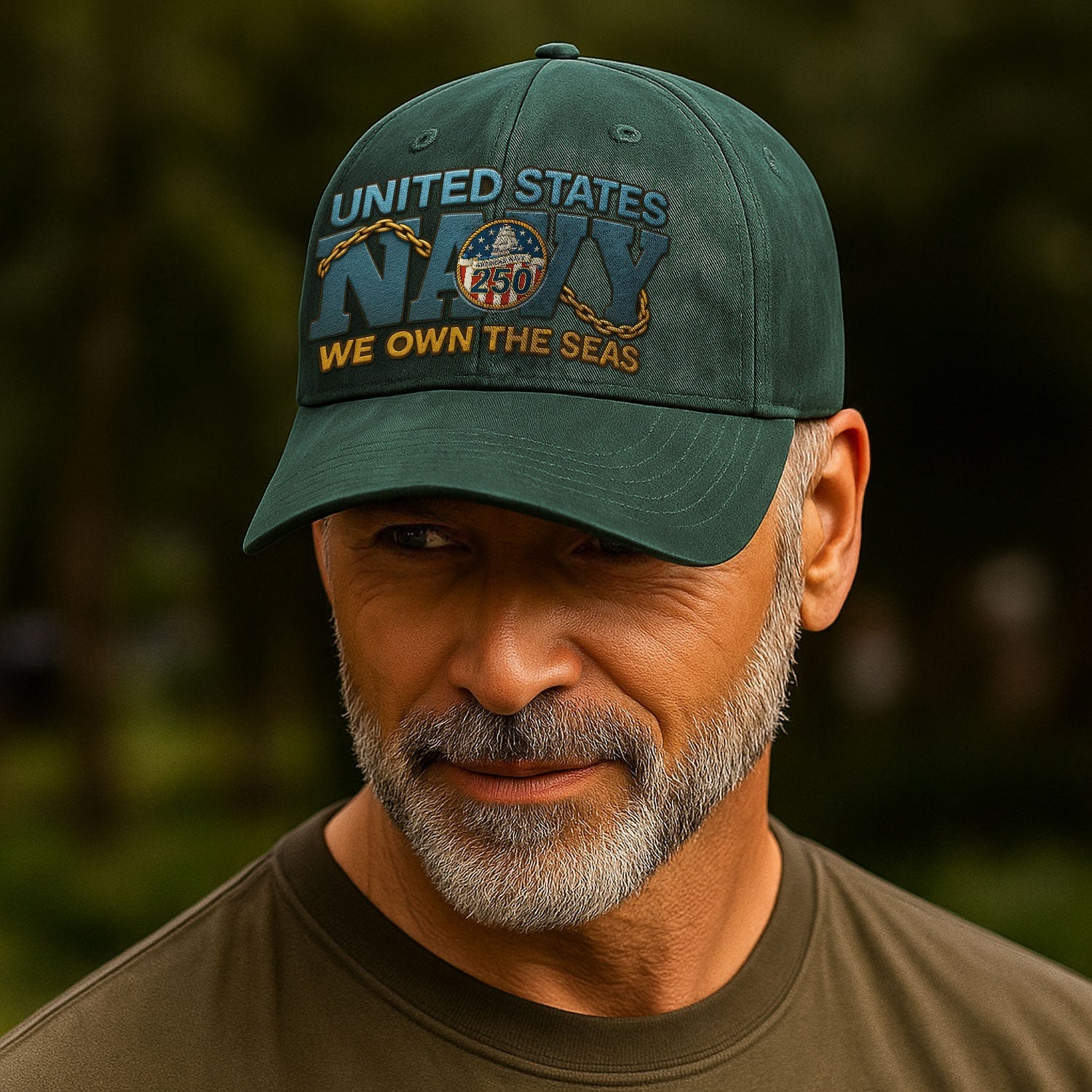 US Navy We Own The Seas US Navy Premium Washed Denim Cap