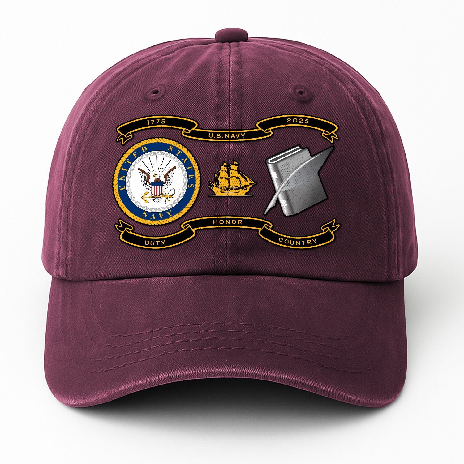 Custom Ranks US Navy Premium Washed Denim Cap DC005