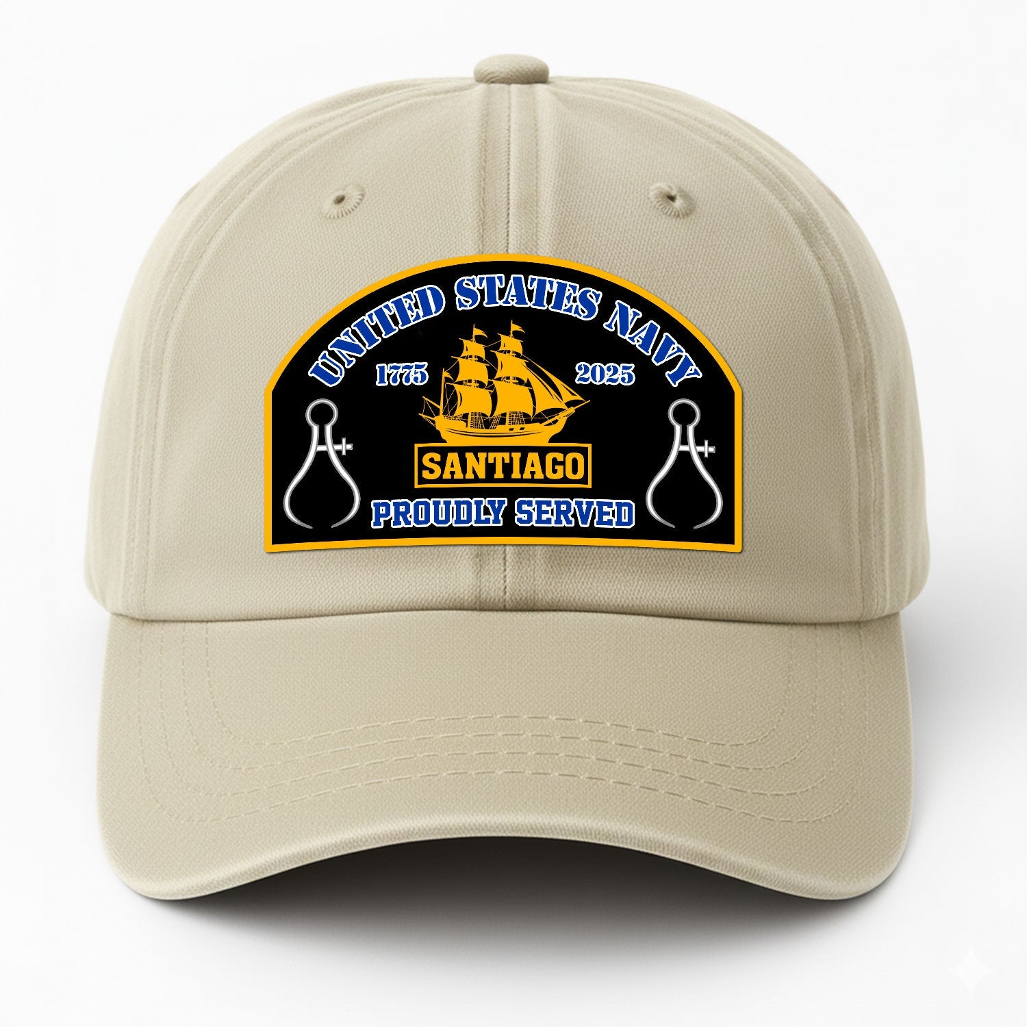 Custom Ranks & Text US Navy Premium Washed Denim Cap DC007