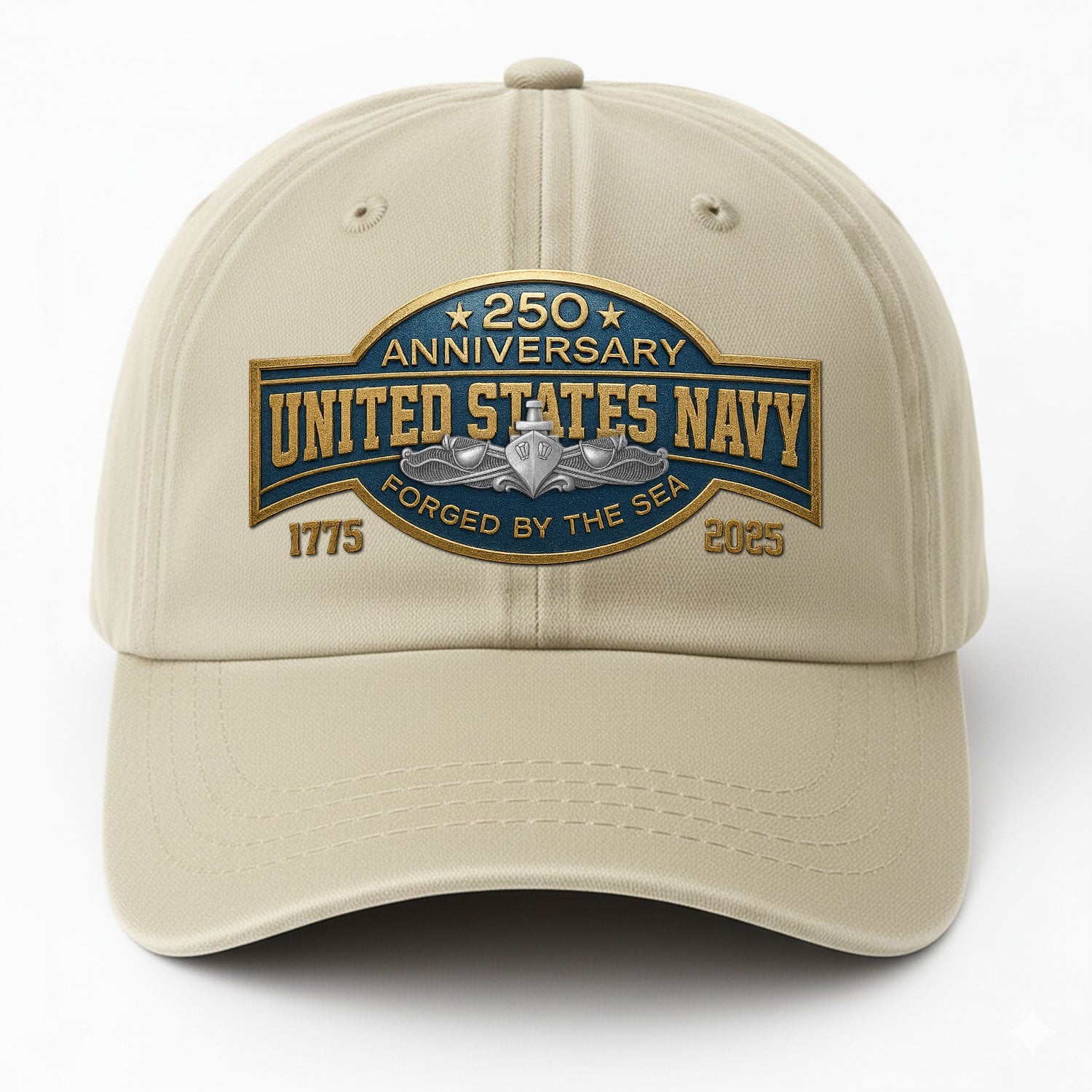 Custom Ranks US Navy Premium Washed Denim Cap DC025