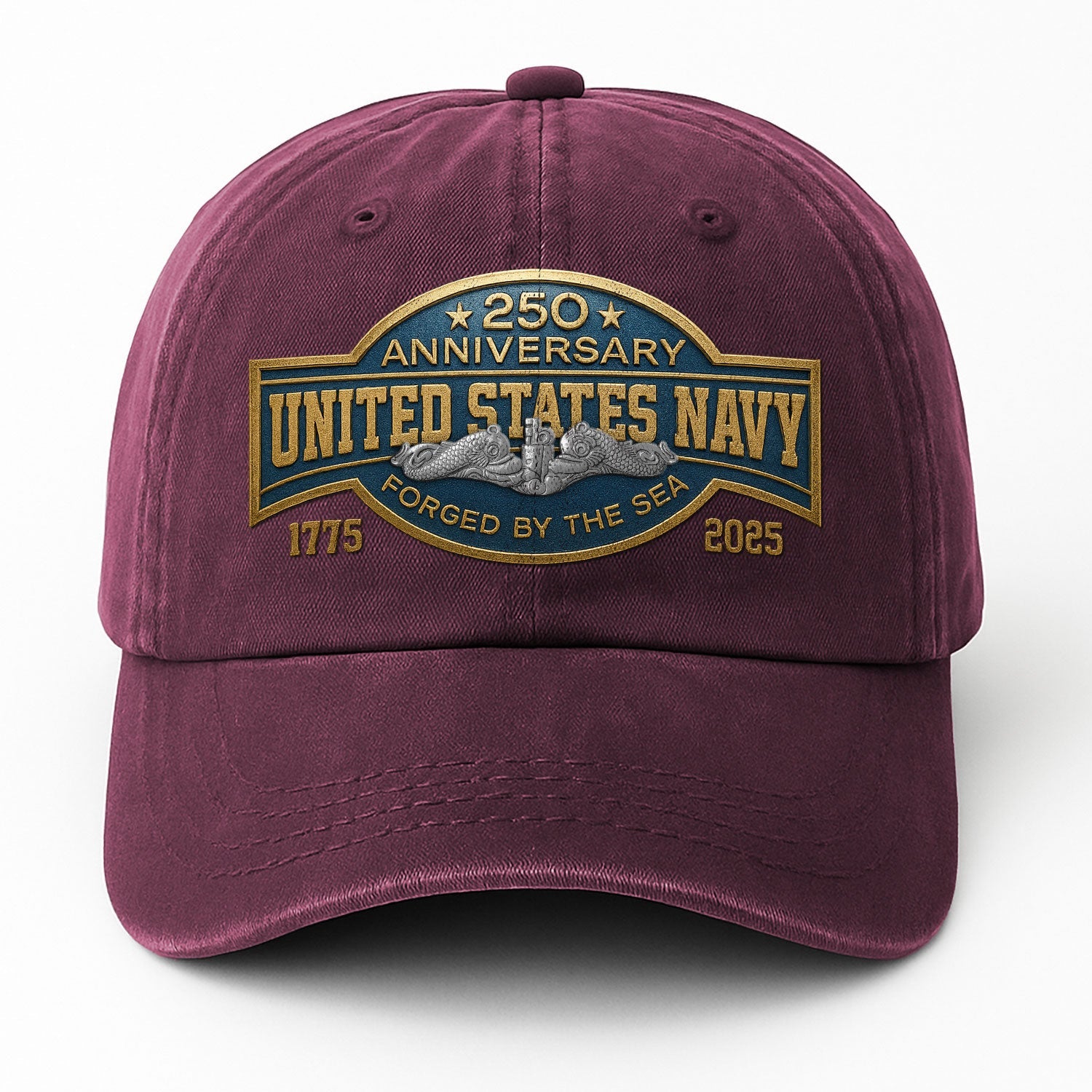 Custom Ranks US Navy Premium Washed Denim Cap DC025