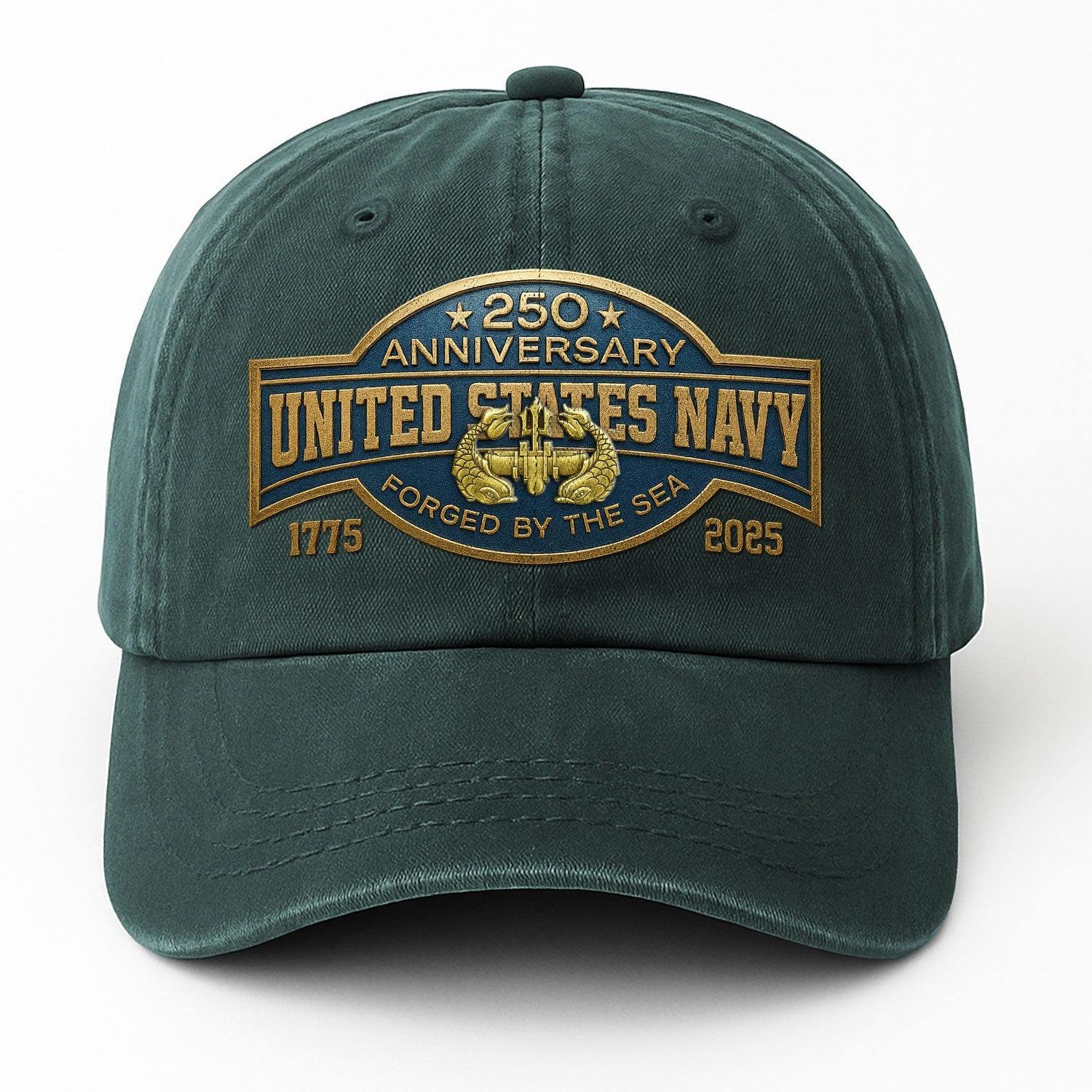 Custom Ranks US Navy Premium Washed Denim Cap DC025