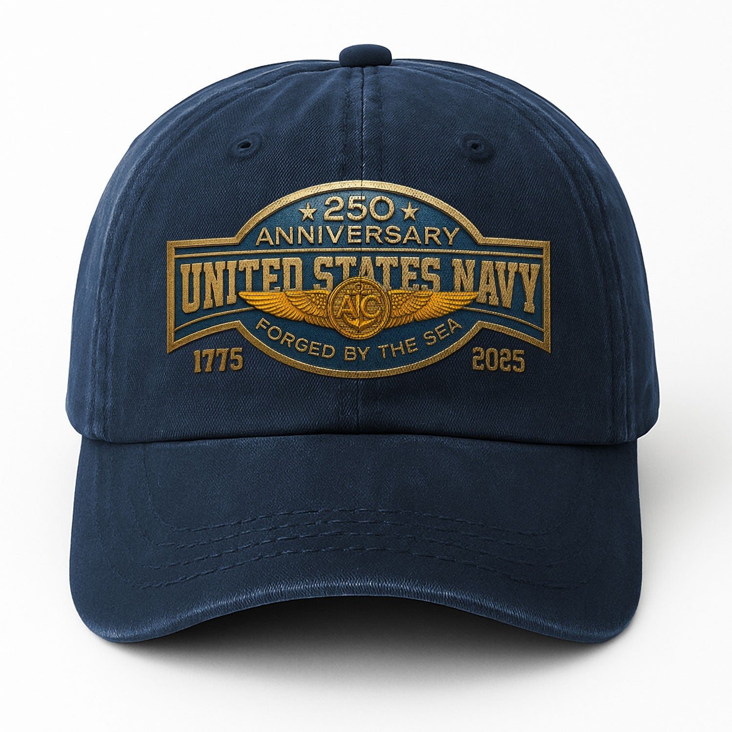 Custom Ranks US Navy Premium Washed Denim Cap DC025