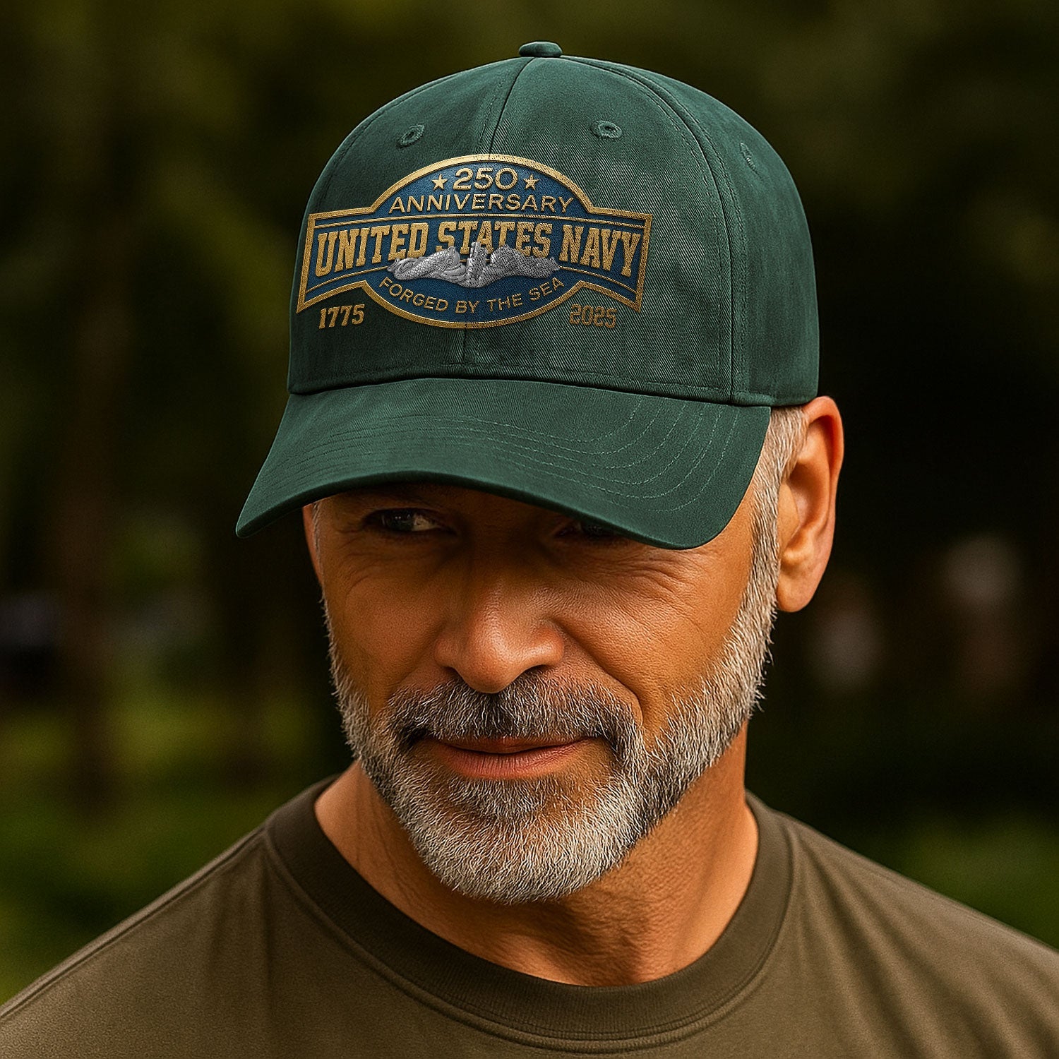 Custom Ranks US Navy Premium Washed Denim Cap DC025