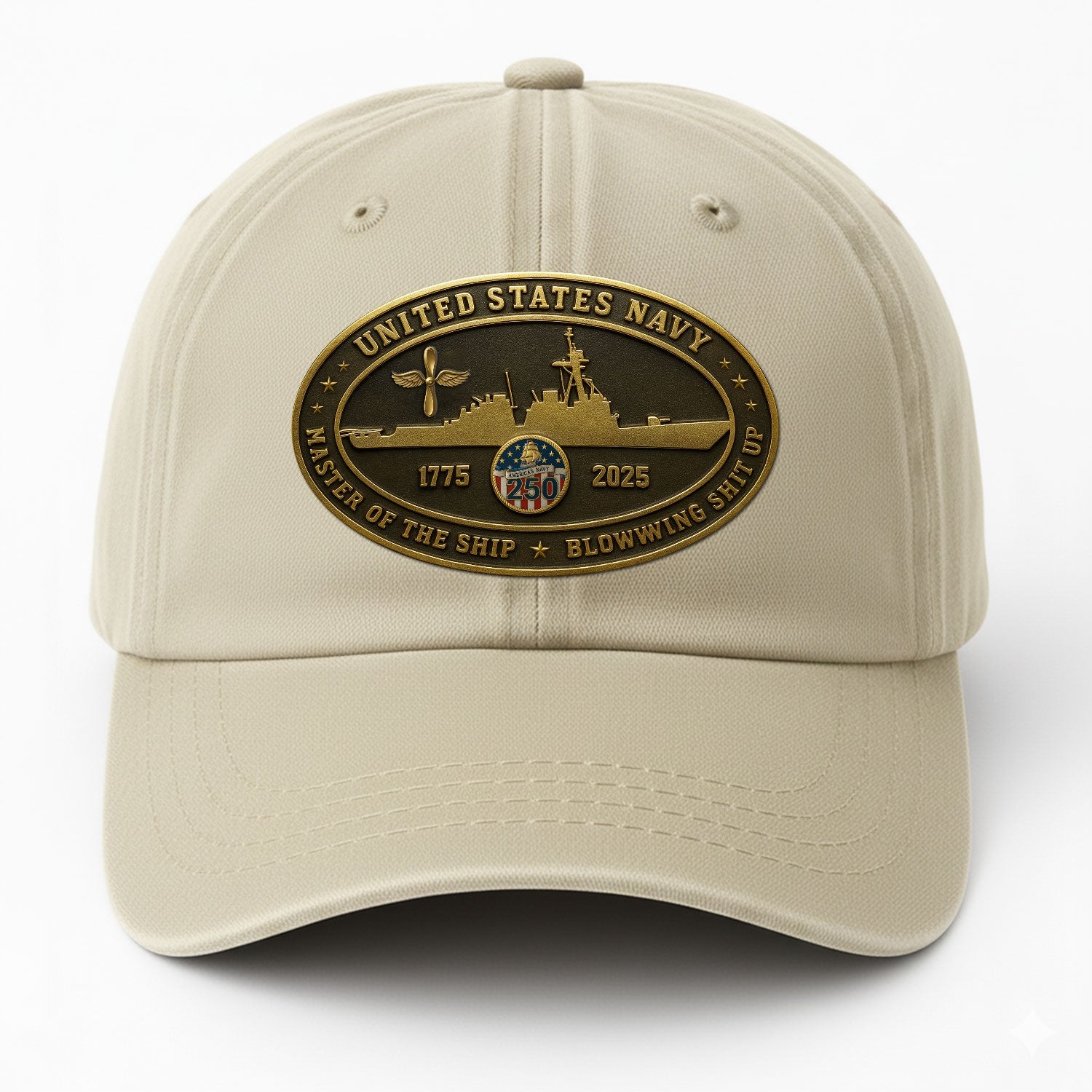 Custom Ranks US Navy Premium Washed Denim Cap DC026