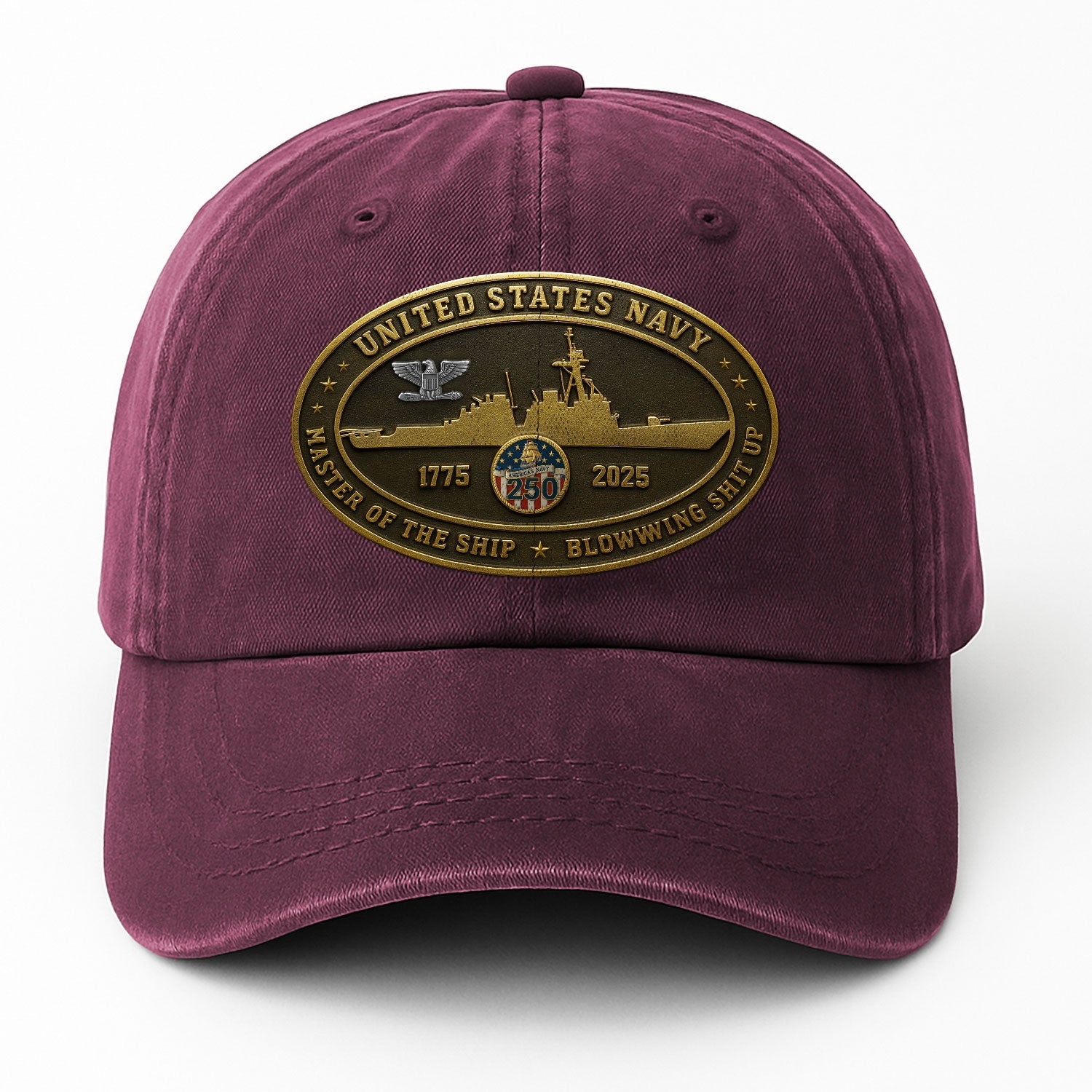 Custom Ranks US Navy Premium Washed Denim Cap DC026