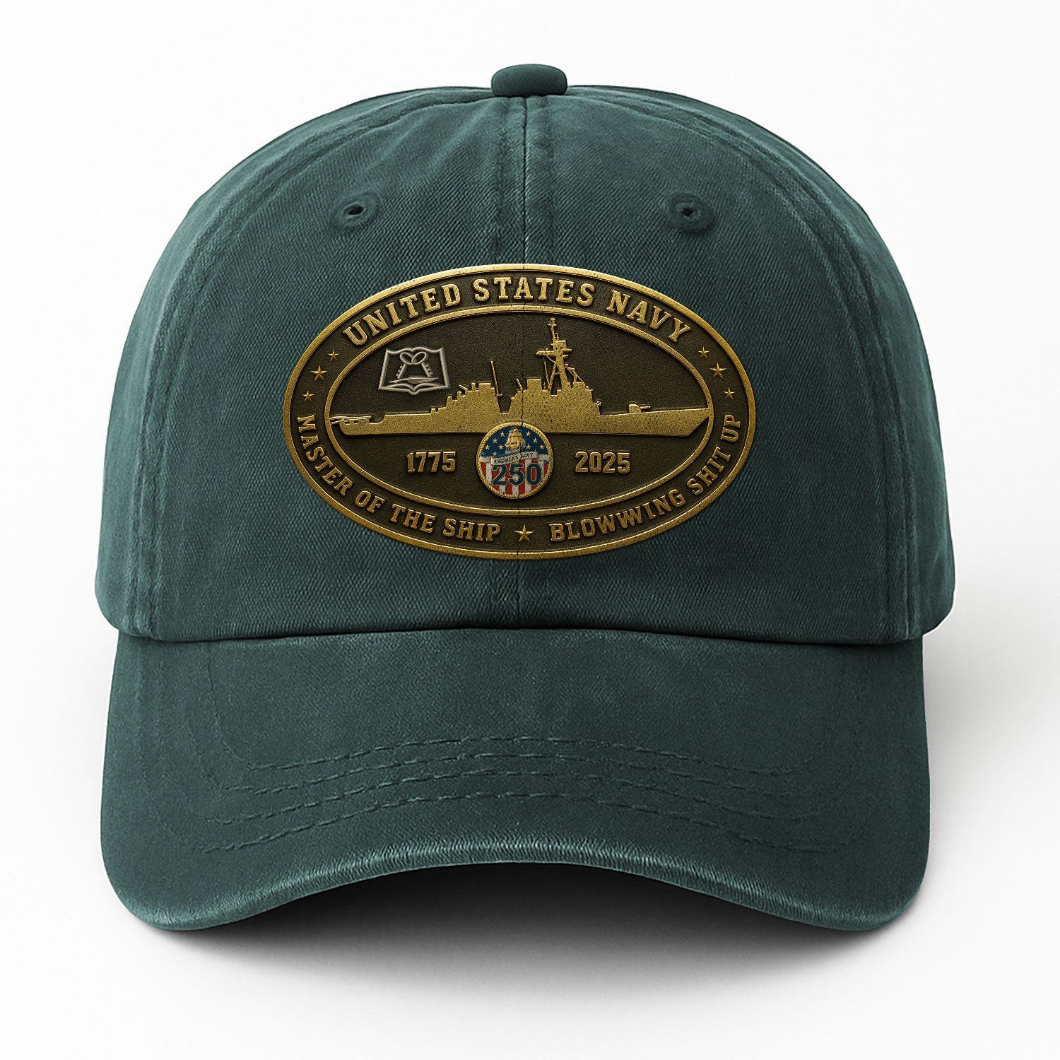 Custom Ranks US Navy Premium Washed Denim Cap DC026