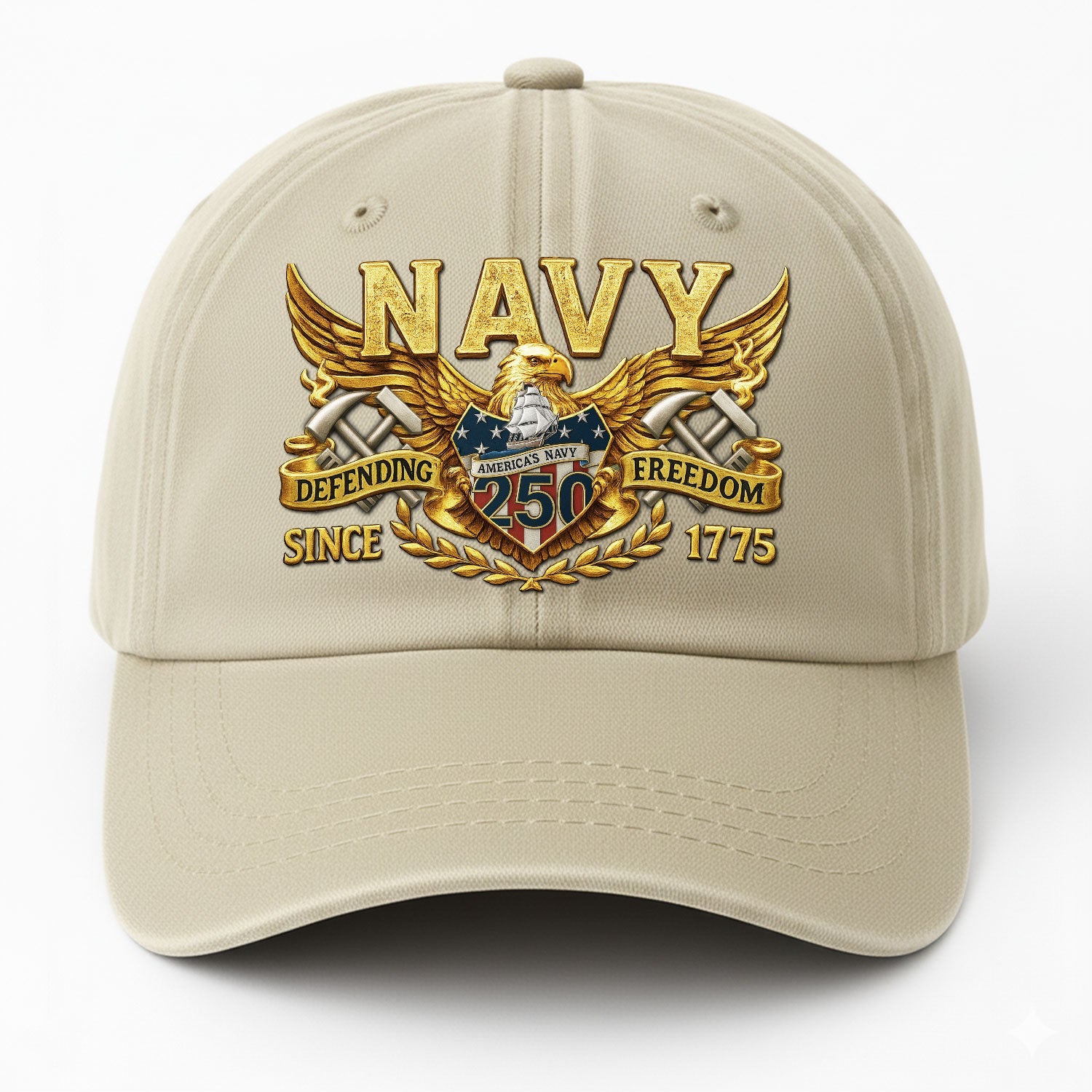 Custom Ranks US Navy Premium Washed Denim Cap DC027