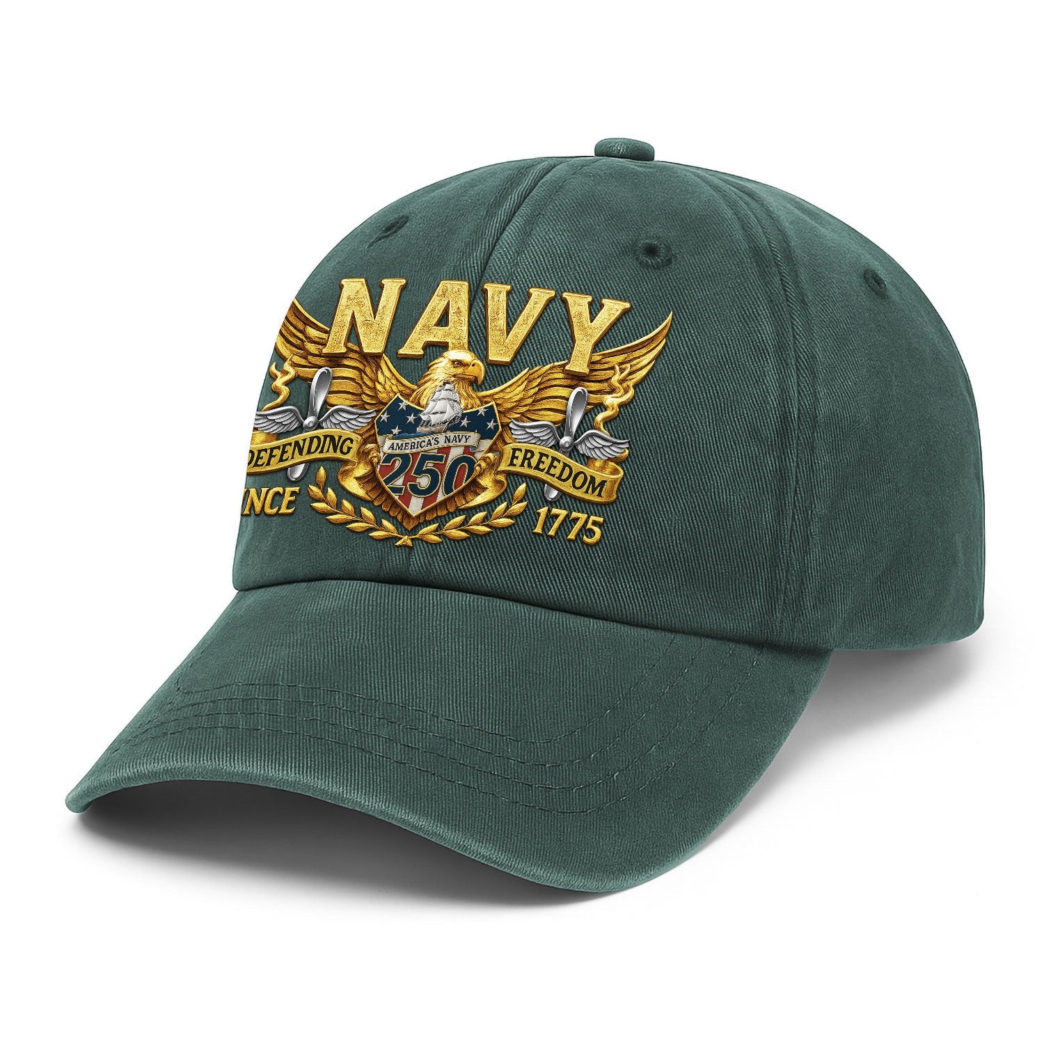 Custom Ranks US Navy Premium Washed Denim Cap DC027