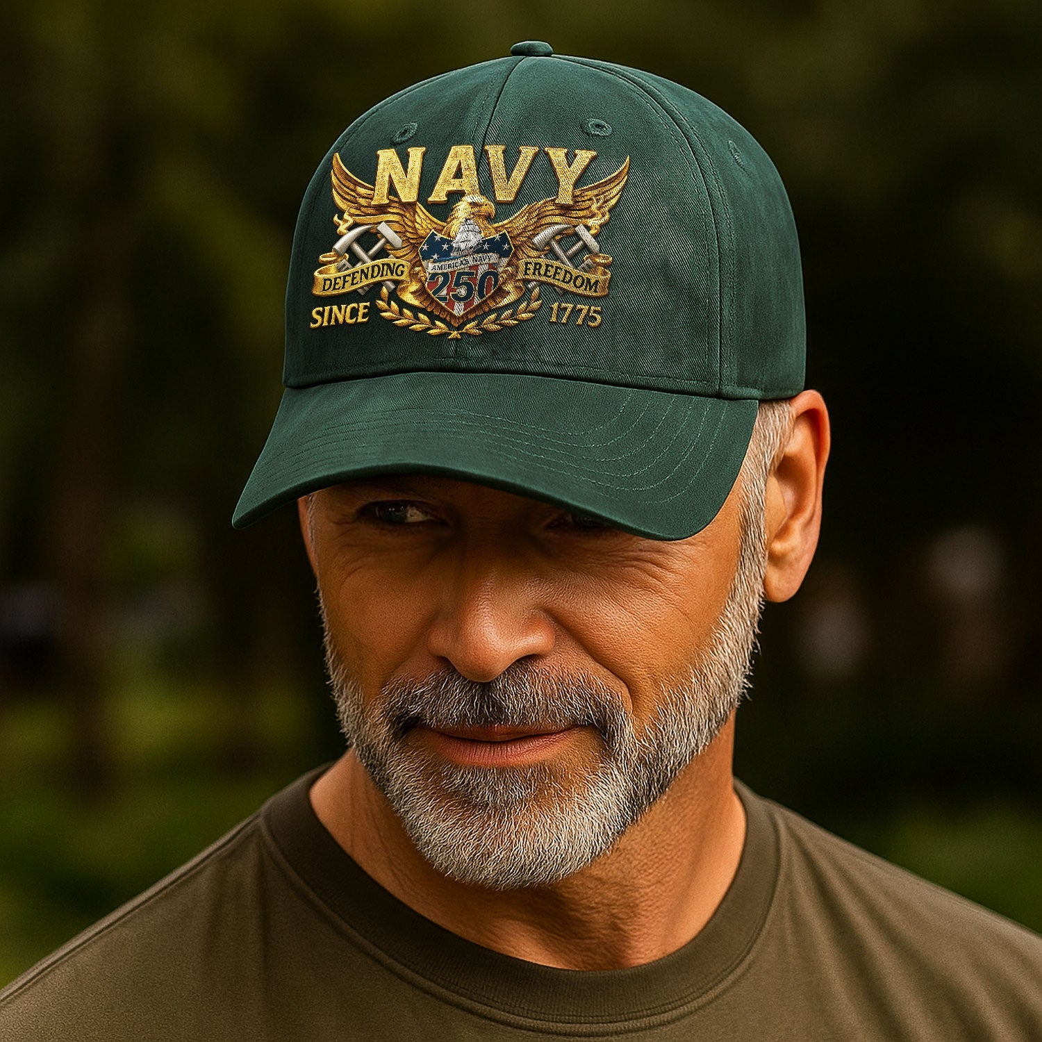 Custom Ranks US Navy Premium Washed Denim Cap DC027