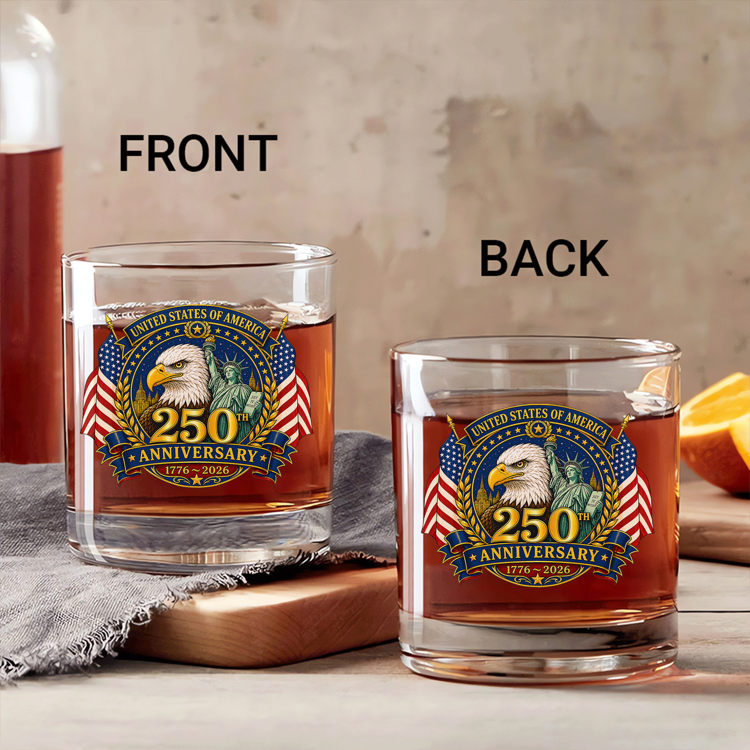 America 250 Memorial Whiskey Glass Freedom Collector Gift