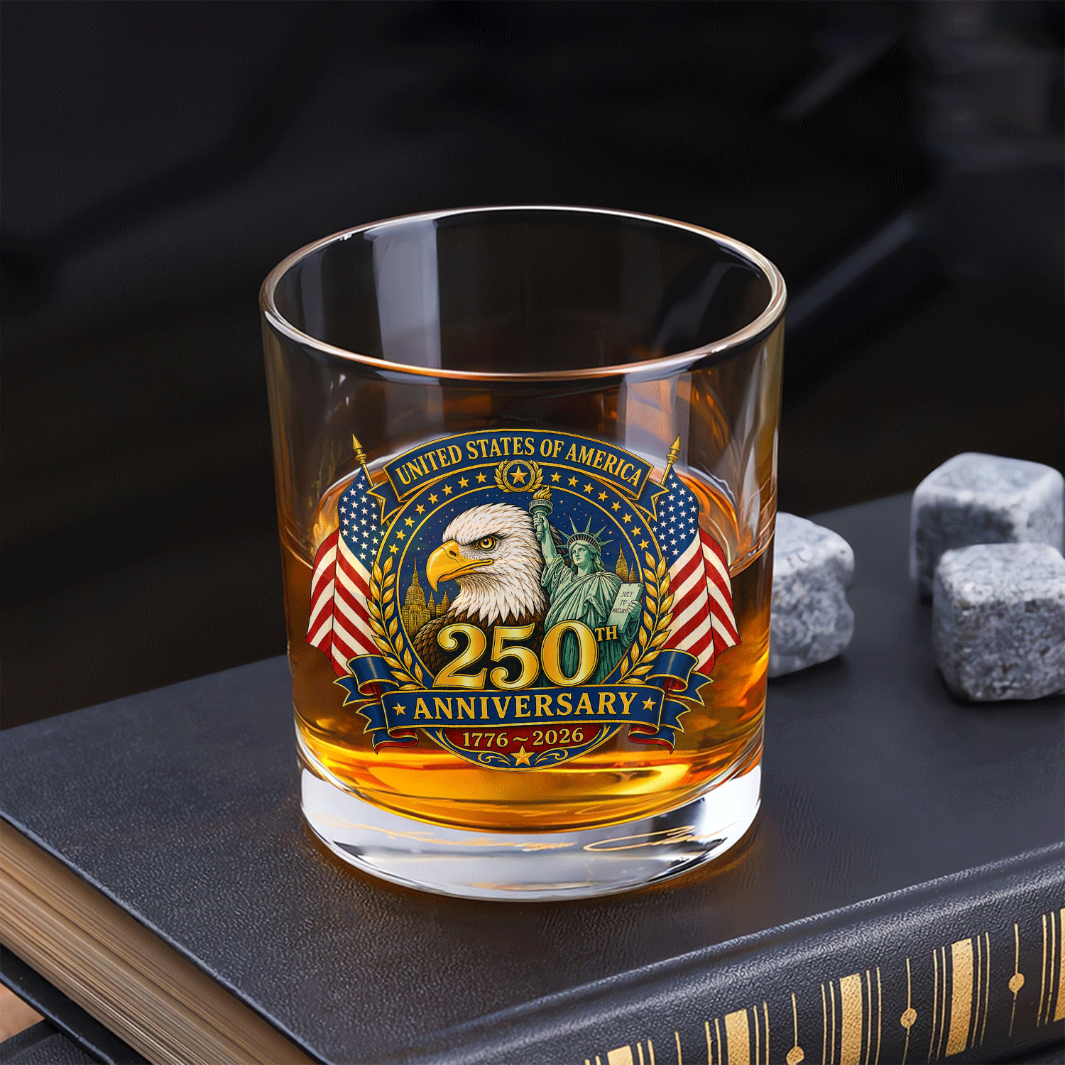 America 250 Memorial Whiskey Glass Freedom Collector Gift
