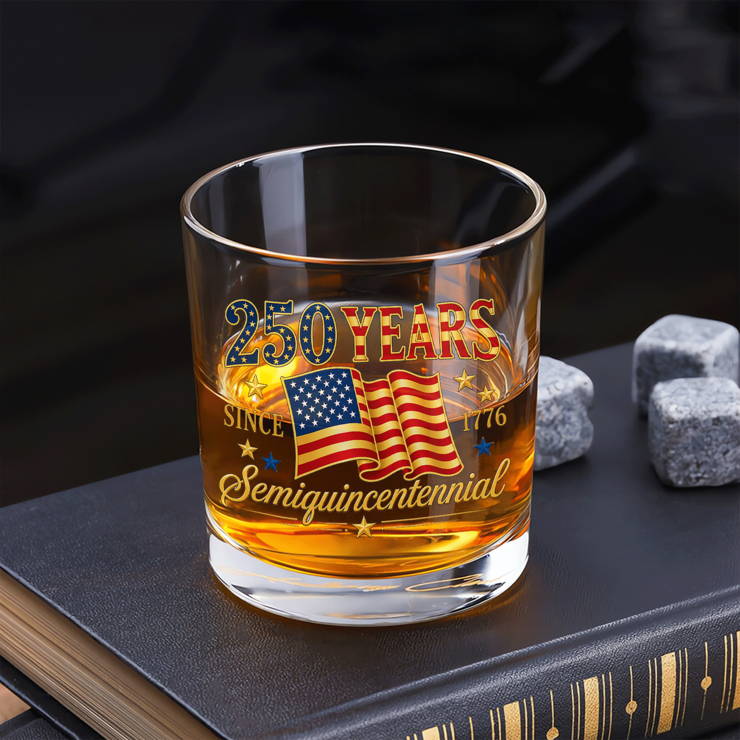 USA Heritage Whiskey Glass 250 Years Independence Celebration