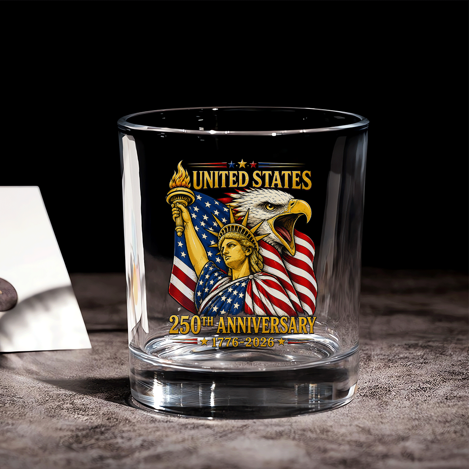 American Patriotic Whiskey Tumbler USA 250 Years Edition