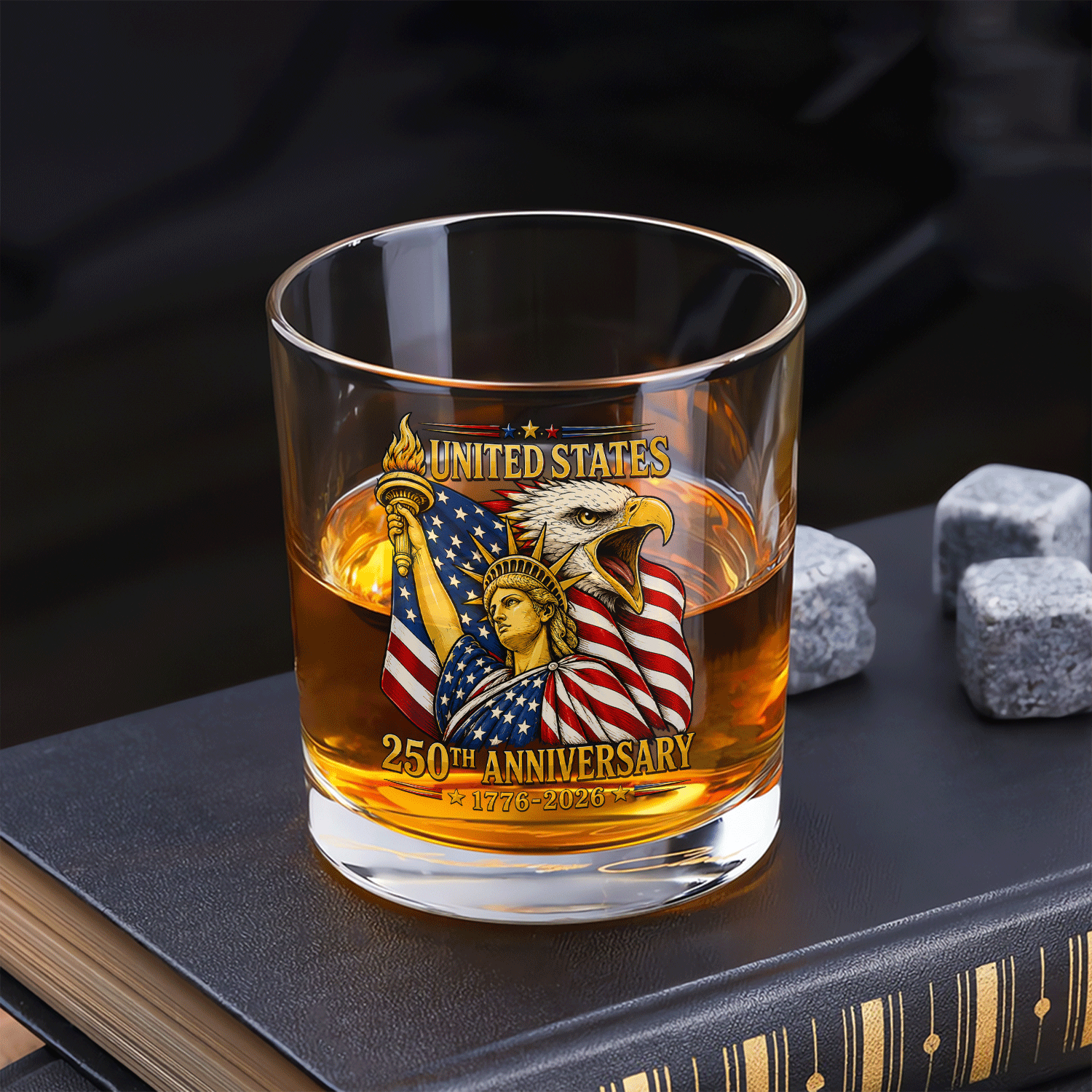 American Patriotic Whiskey Tumbler USA 250 Years Edition