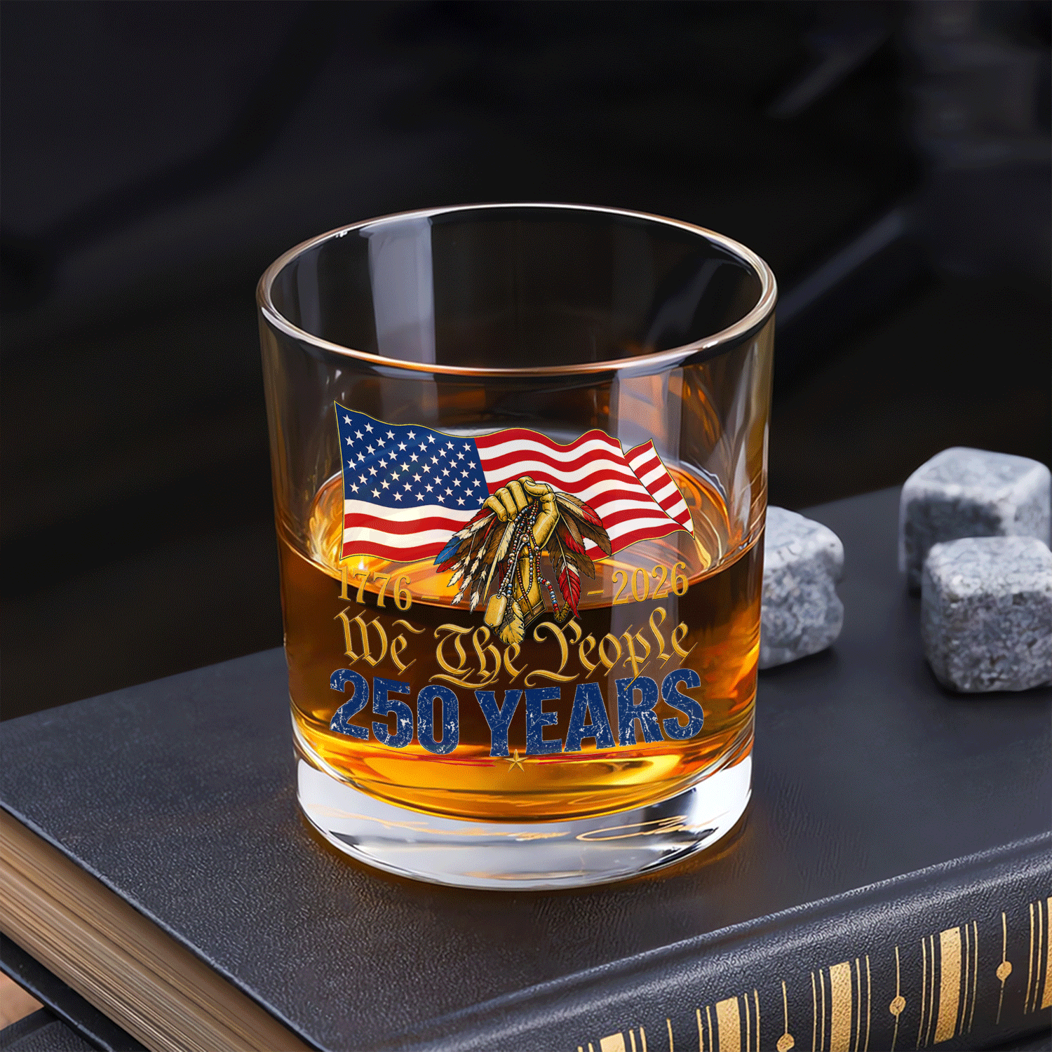 USA 250 Liberty Bourbon Glass Historic Anniversary Gift