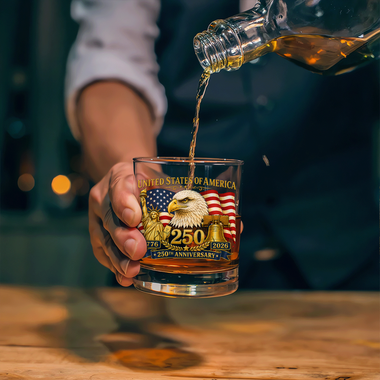 America 250 Whiskey Tumbler Freedom Celebration Keepsake