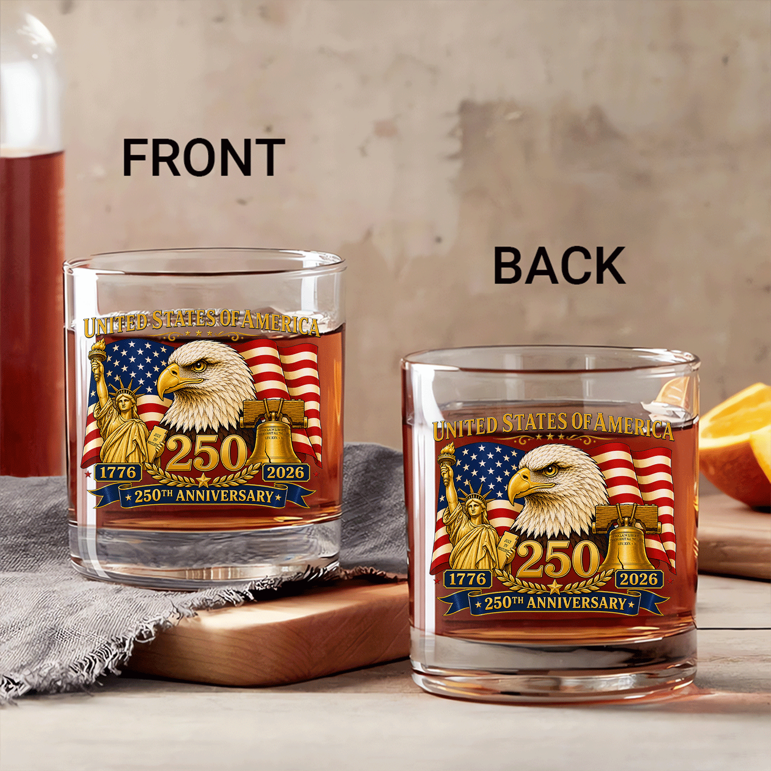 America 250 Whiskey Tumbler Freedom Celebration Keepsake