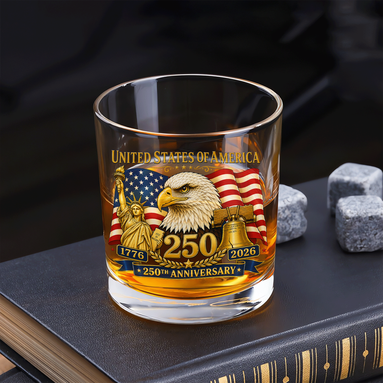 America 250 Whiskey Tumbler Freedom Celebration Keepsake