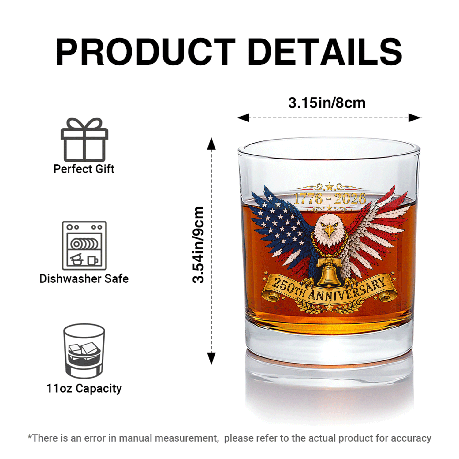 USA Independence Anniversary Whiskey Glass Heritage Collection