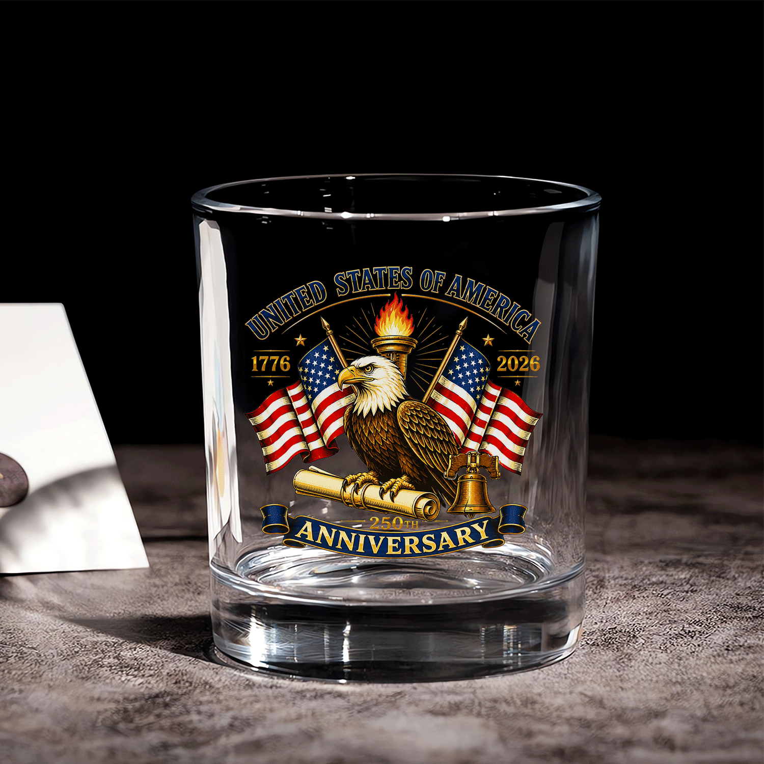 America 1776-2026 Whiskey Tumbler Patriotic Barware Gift
