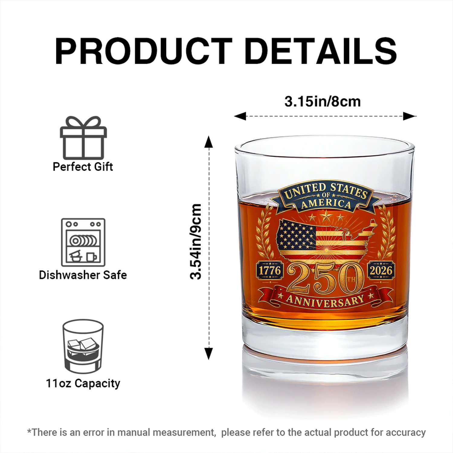 USA 250 Celebration Bourbon Glass American Pride Edition
