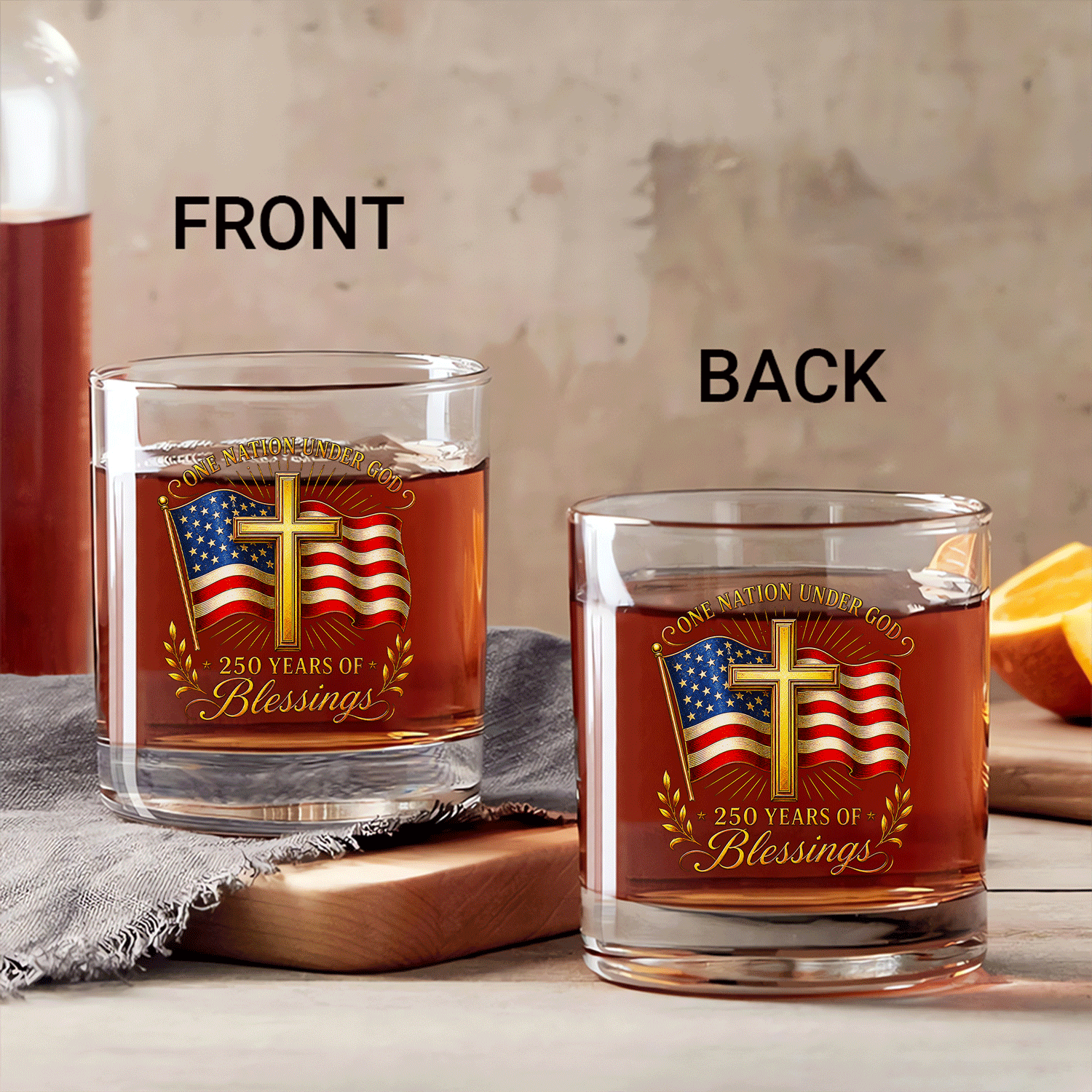 American Freedom Whiskey Glass USA Semiquincentennial Gift