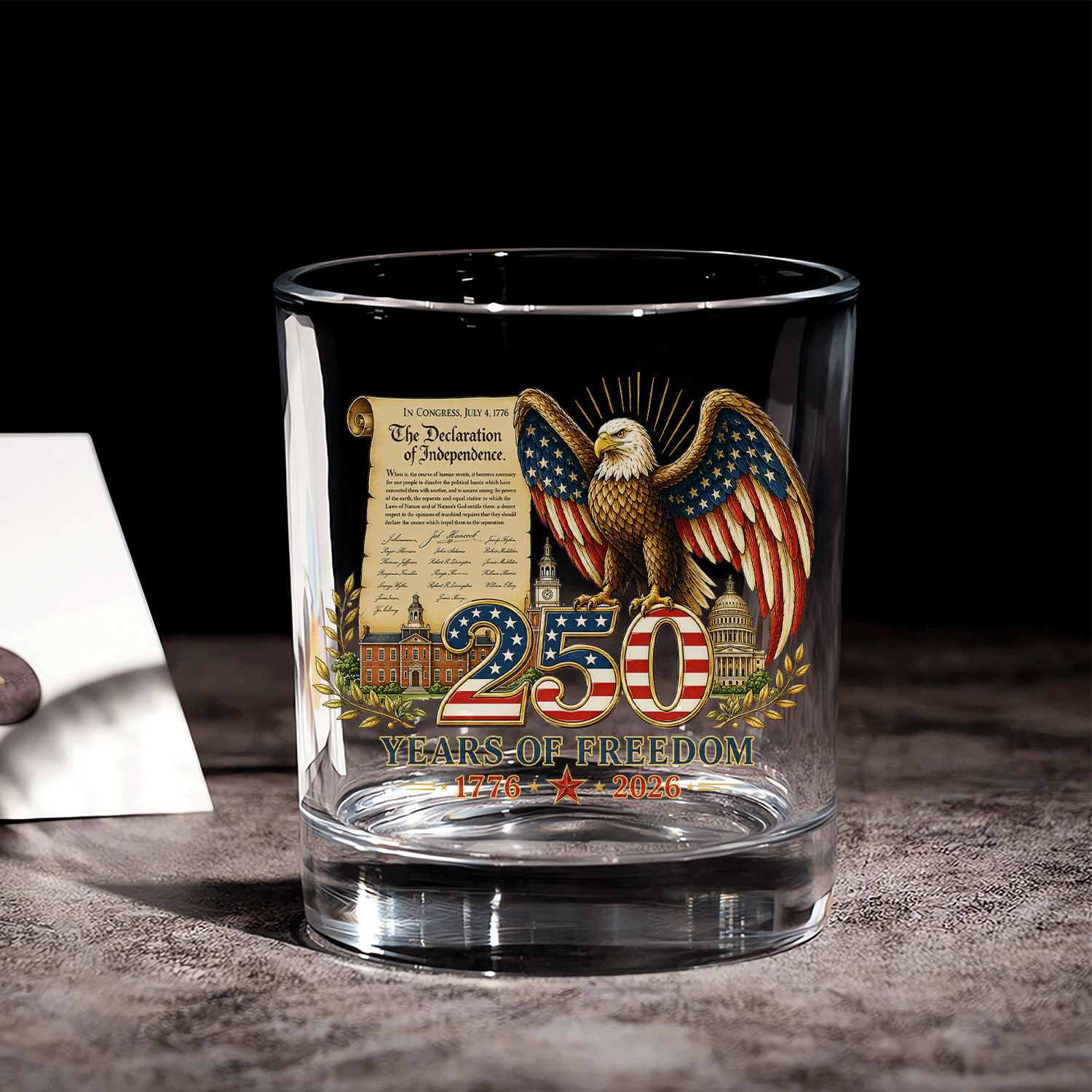 America 250 Heritage Whiskey Tumbler Commemorative Keepsake